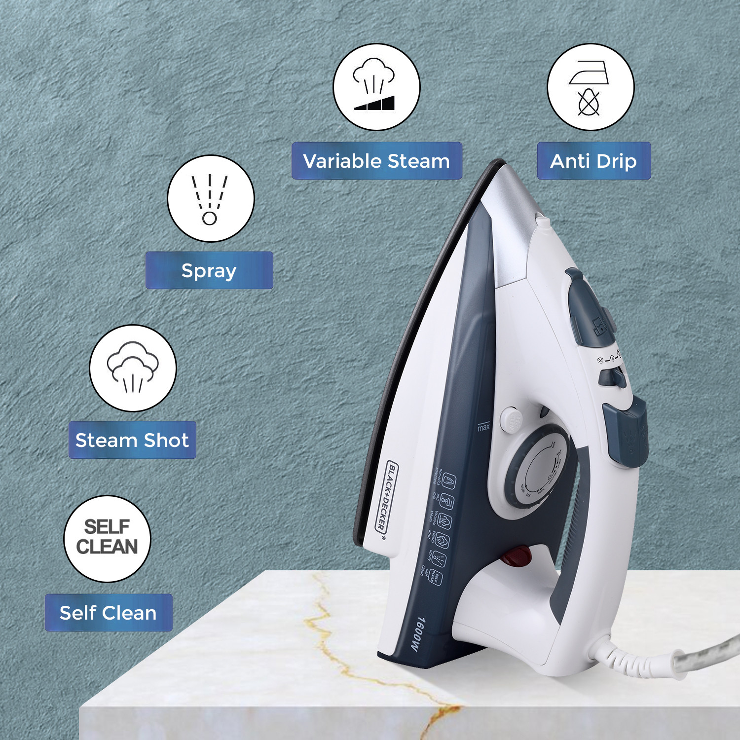 Image of BLACK+DECKER BXIR1603IN 1600 W Steam Iron