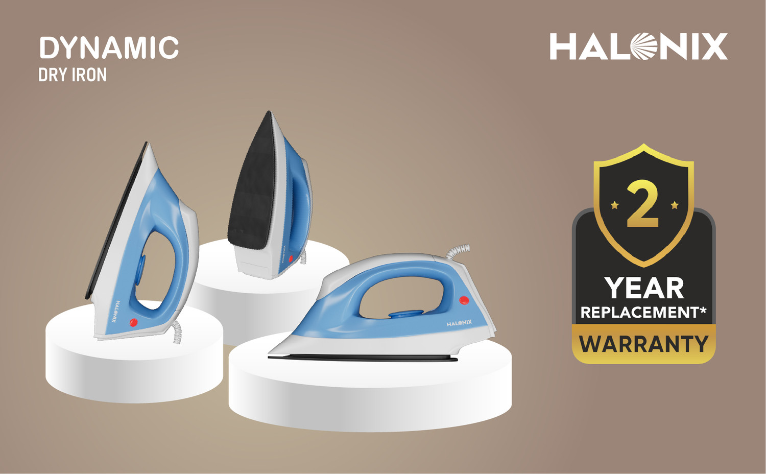 Image of HALONIX Dynamic 1000W DRY IRON 1000 W Dry Iron (Blue)
