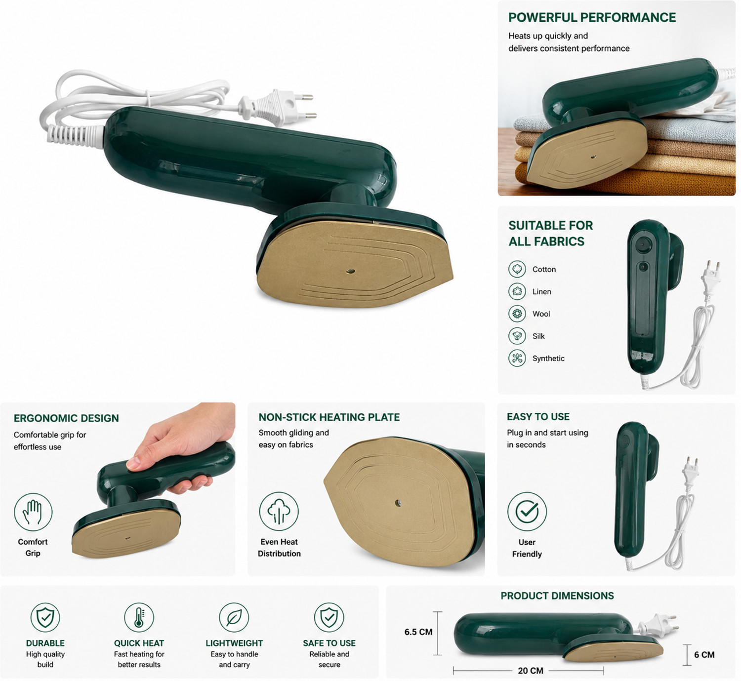 Image of VSS Mini Electric Dry Iron for Clothes 30 W Steam Iron