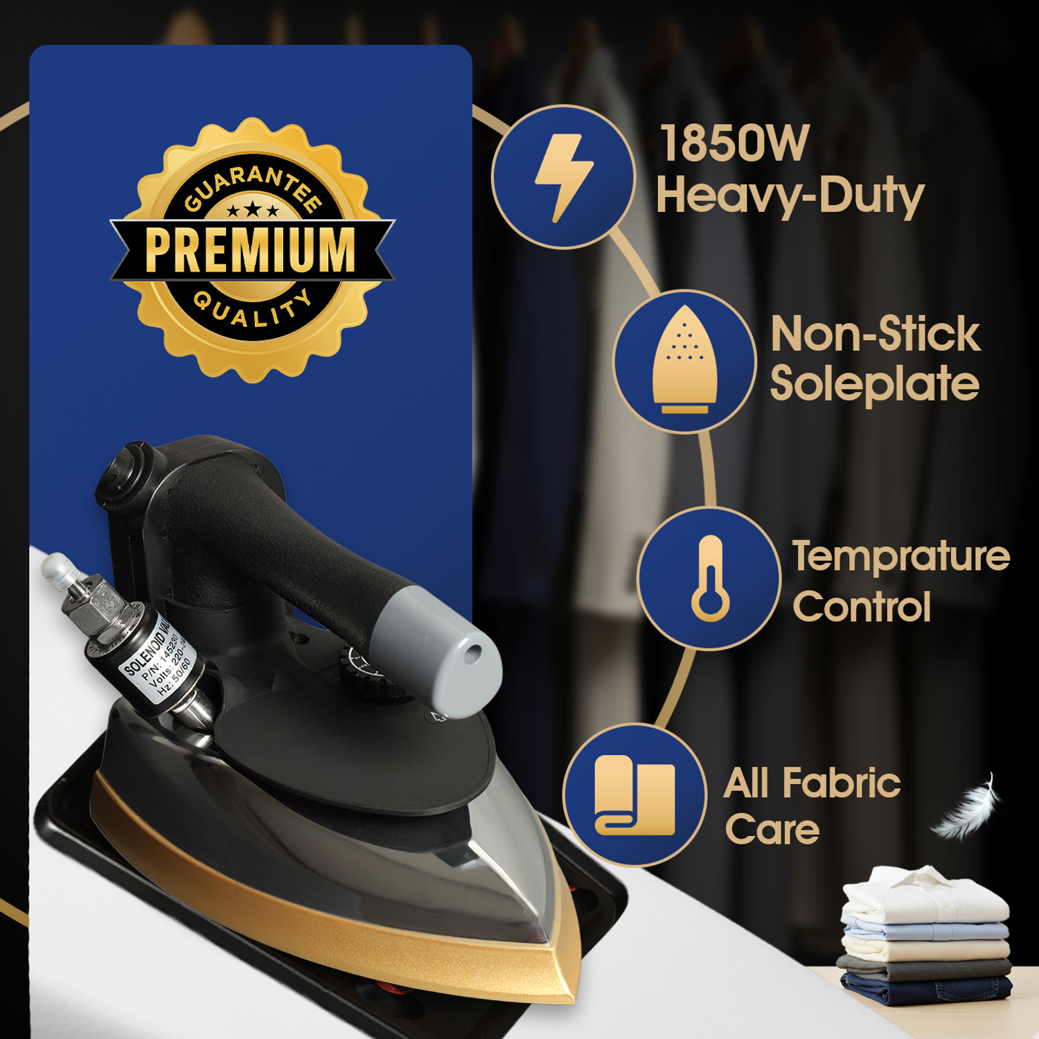 Image of SILTI PRO Steam Iron ES 300L Industrial Bottle Professional Steam Iron, Heavy-Duty Use 1600 W Steam Iron