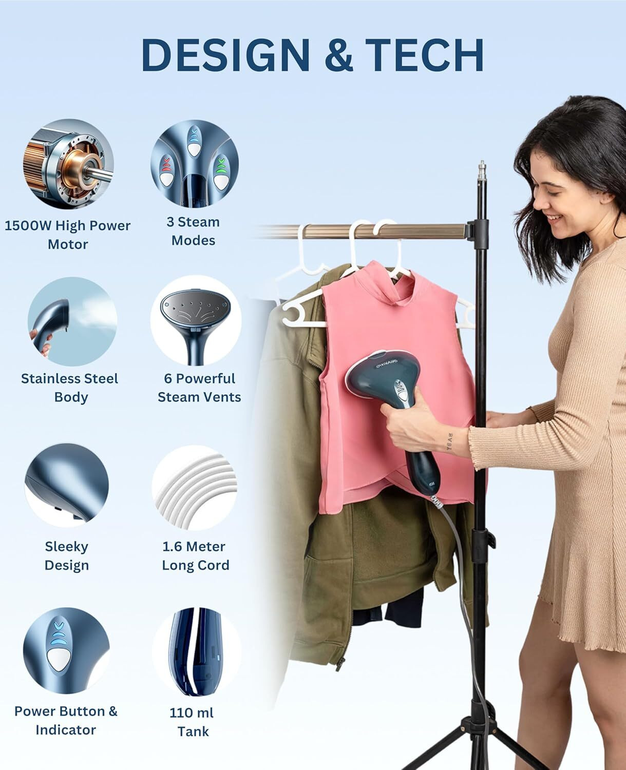 Image of OWNAIR by OWNAIR Steam Iron handheld 1500 W Garment Steamer