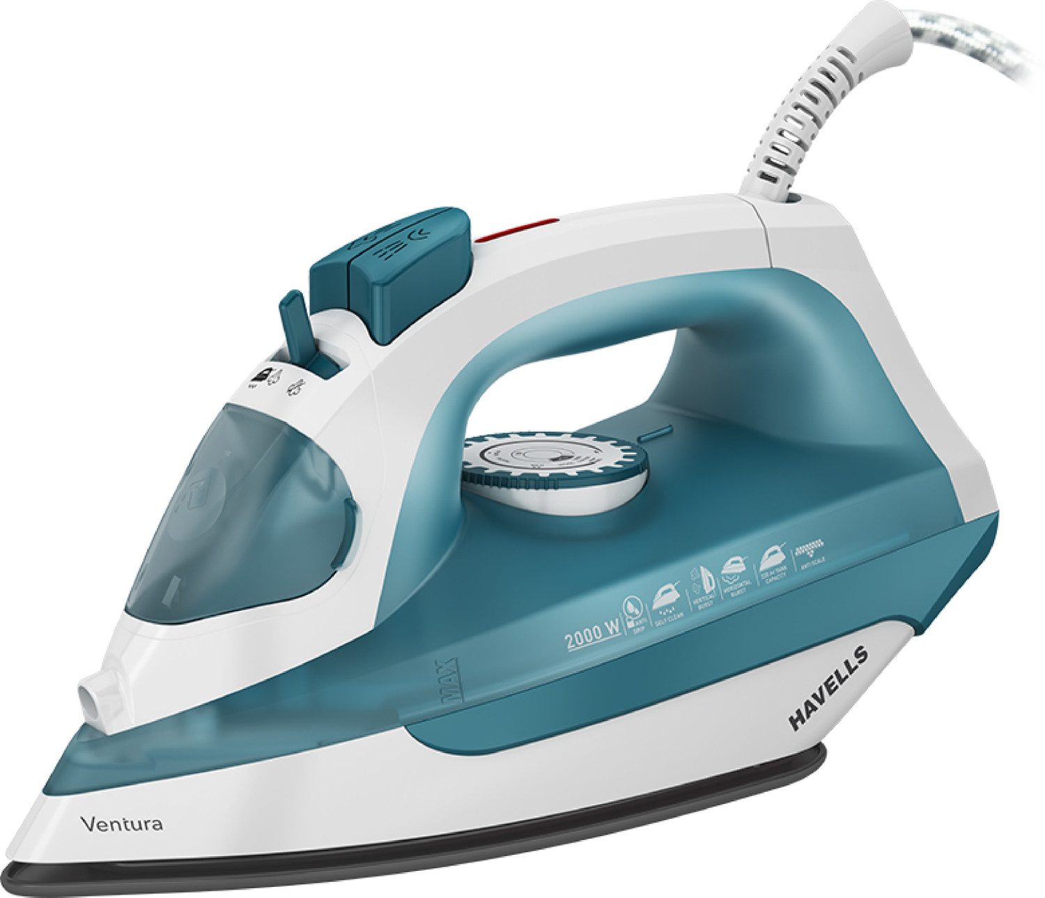 Image of HAVELLS by Havells Ventura Steam Iron with Self Cleaning Function|Vertical & Horizontal Ironing 2000 W Steam Iron