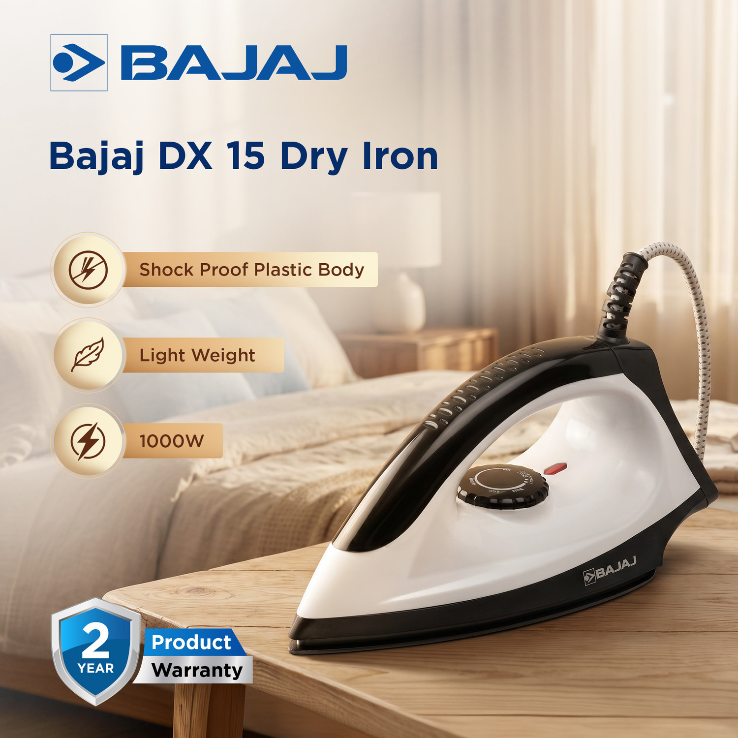 Image of BAJAJ DX 15 (440321) 1000 W Dry Iron