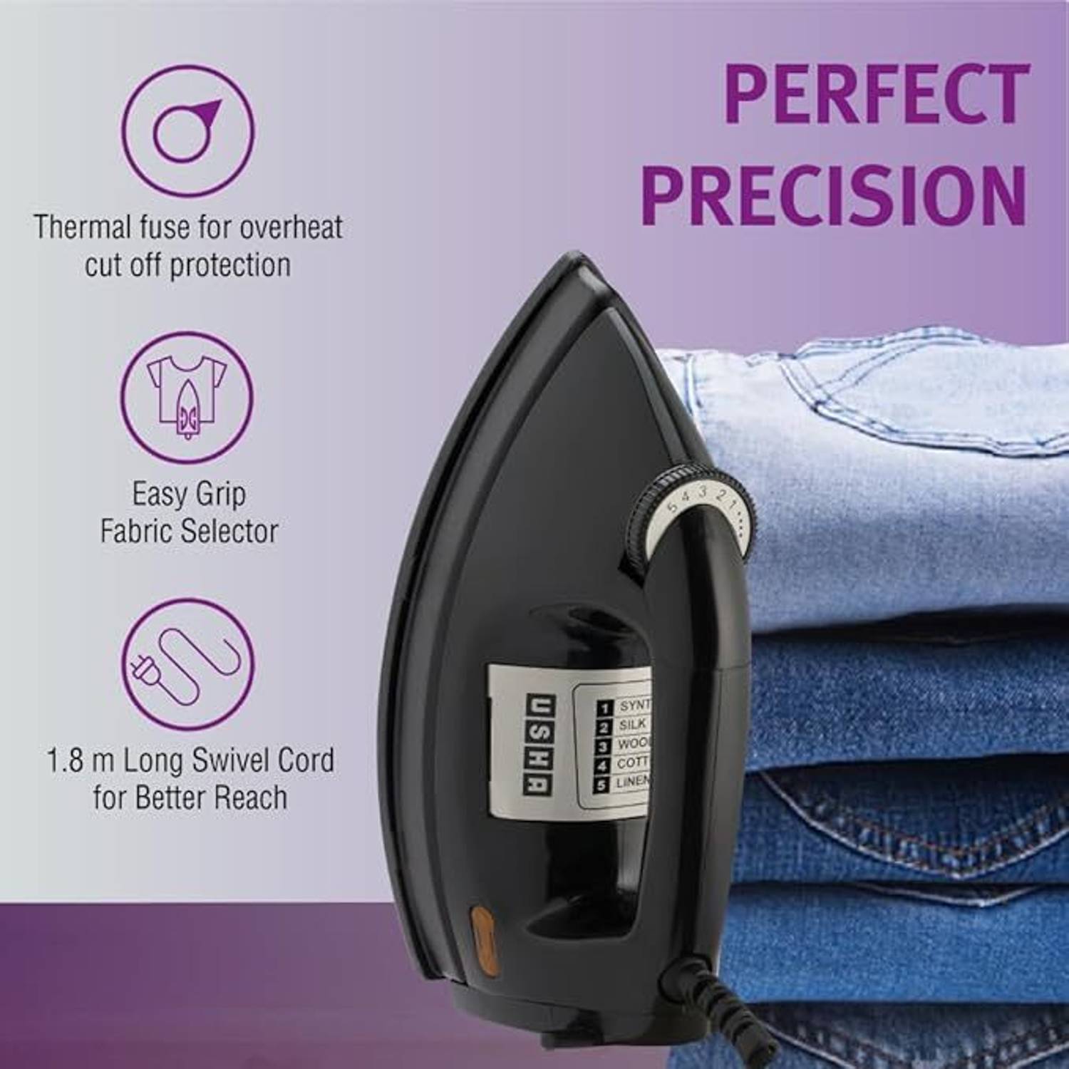 USHA EI 3710 Primora 1100W Dry Iron - Image 5