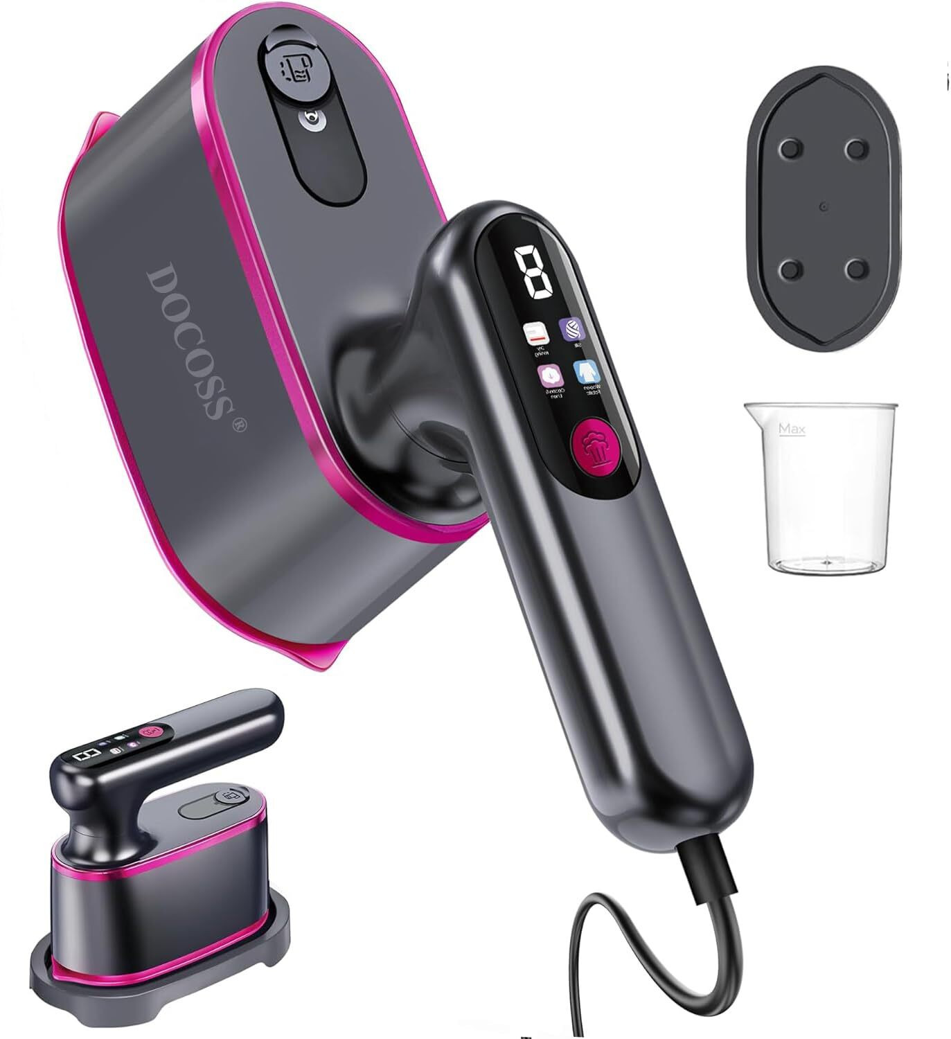 Image of DOCOSS 2-in 1 Handheld Garment Steamer For Clothes,Mini Steam Iron For Travel 1600 W Garment Steamer