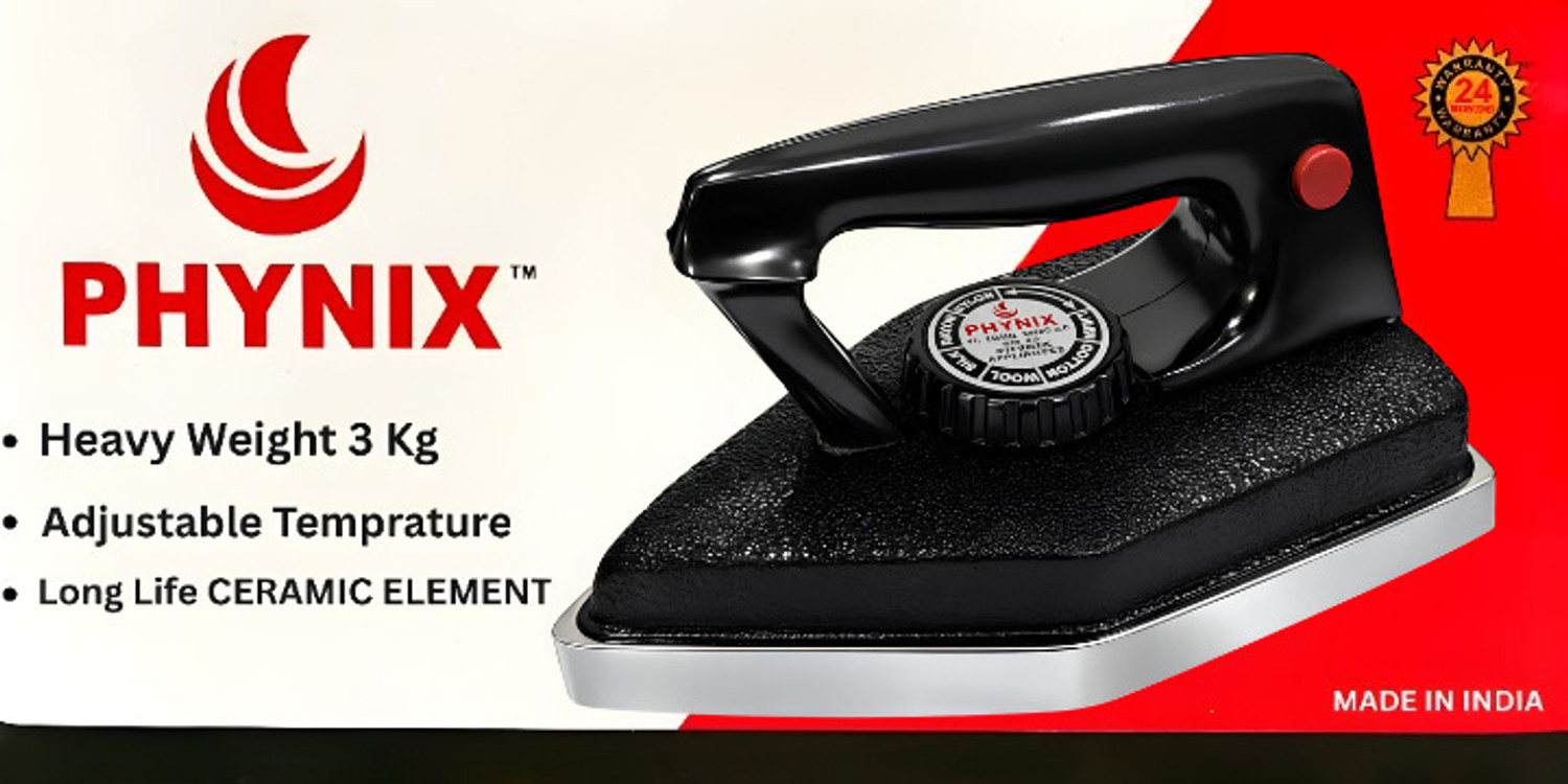 Image of Phynix 3 KG Heavy Weight Automatic Laundry Press Box Designed for Home & Drycleaners 1000 W Dry Iron