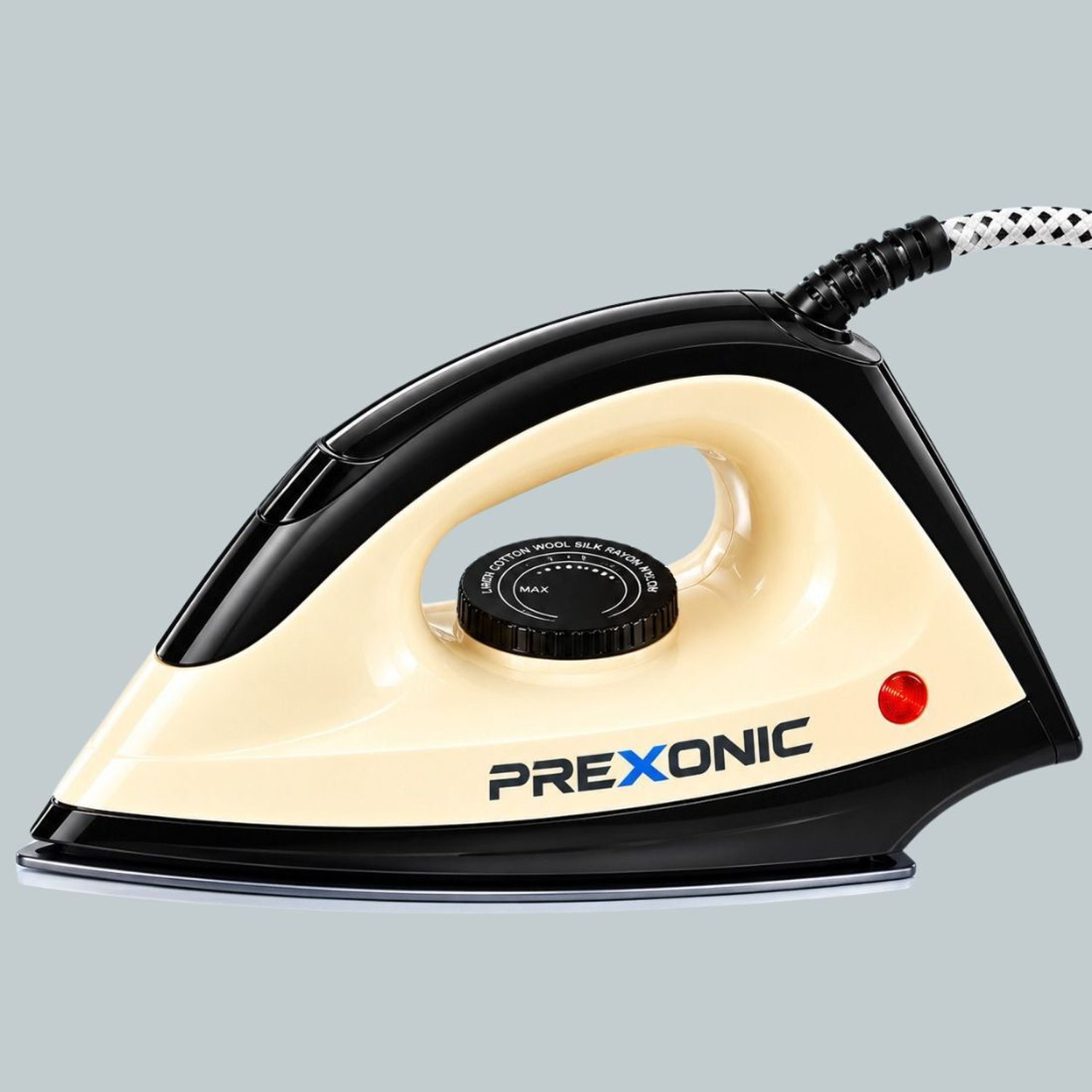 Image of PREXONIC 750W Garment Iron for Home Use with Adjustable Heat Settings 44 750 W Dry Iron (Cream Black)
