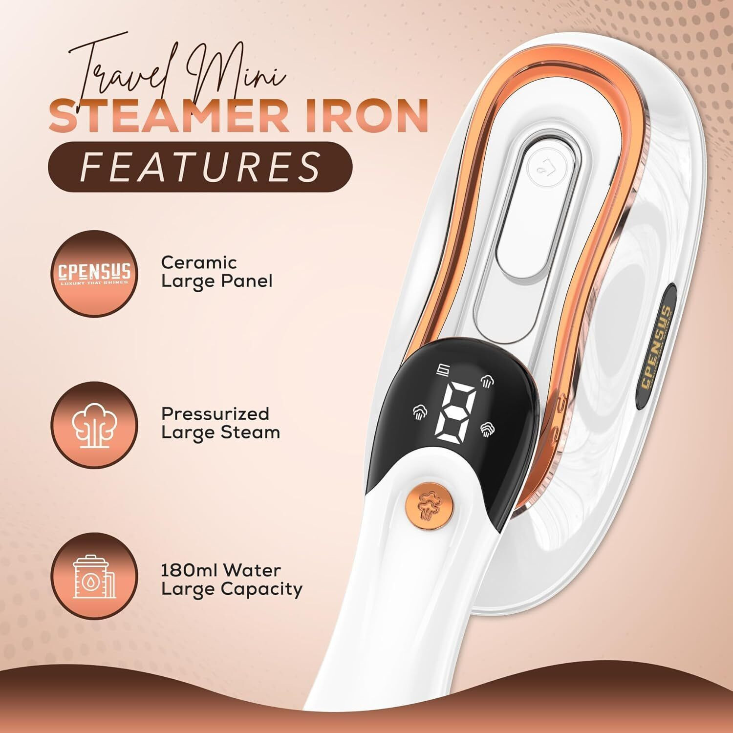 Image of CPENSUS Mini steam iron 1100W Handanheld garment steamer for horizontal-vertical ironing 1100 W Steam Iron