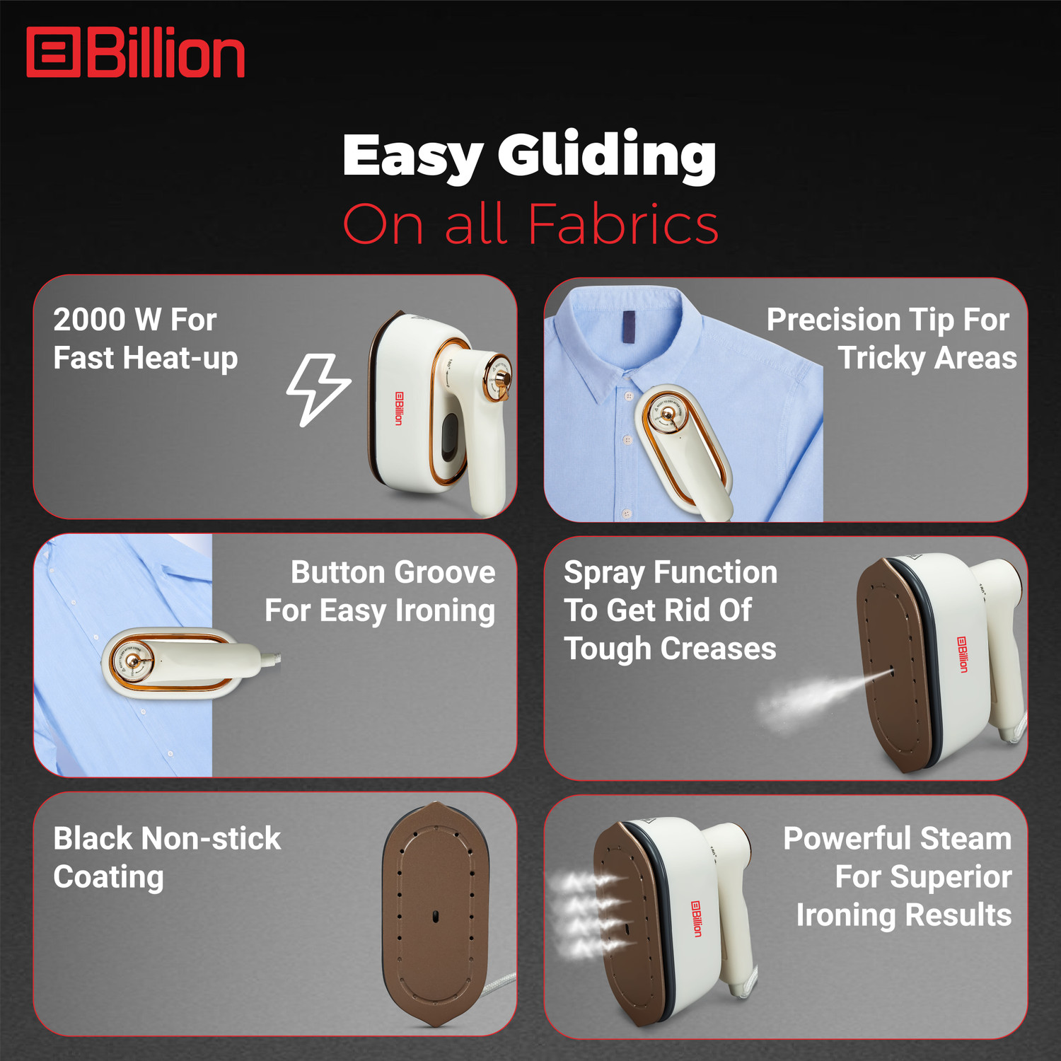 Image of Billion Glide 1000 W Garment Steamer