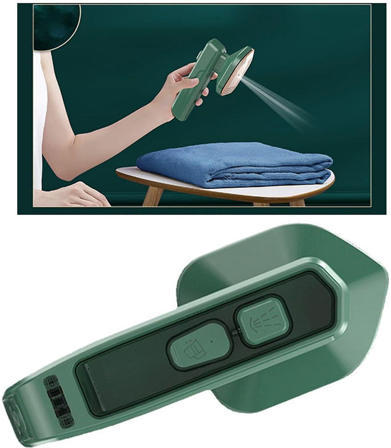 Image of Radhe Portable Mini Ironing Machine-Green 520 W Garment Steamer