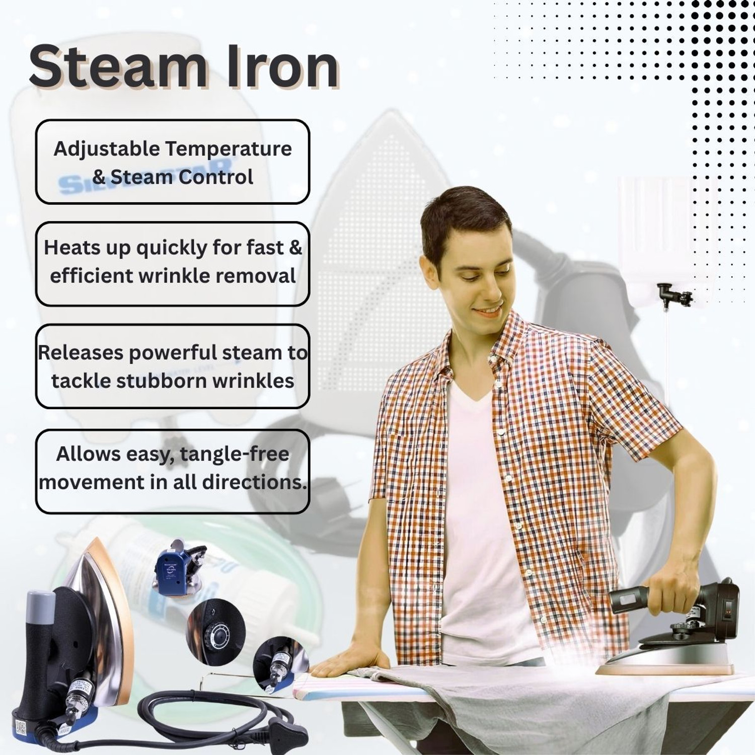 Image of Silver Star by AIPRESS STEAM IRON ES300 L 1800W FULL STEAM 220 W Steam Iron