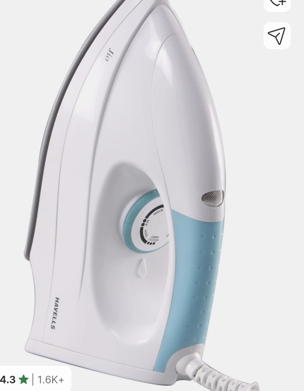 Image of HAVELLS Jio iron 1000 W Dry Iron