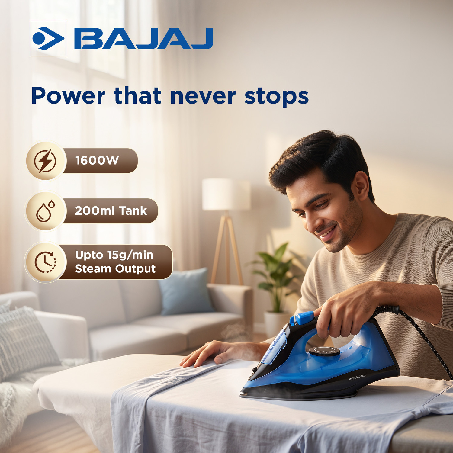 Image of BAJAJ 440519 1600 W Steam Iron