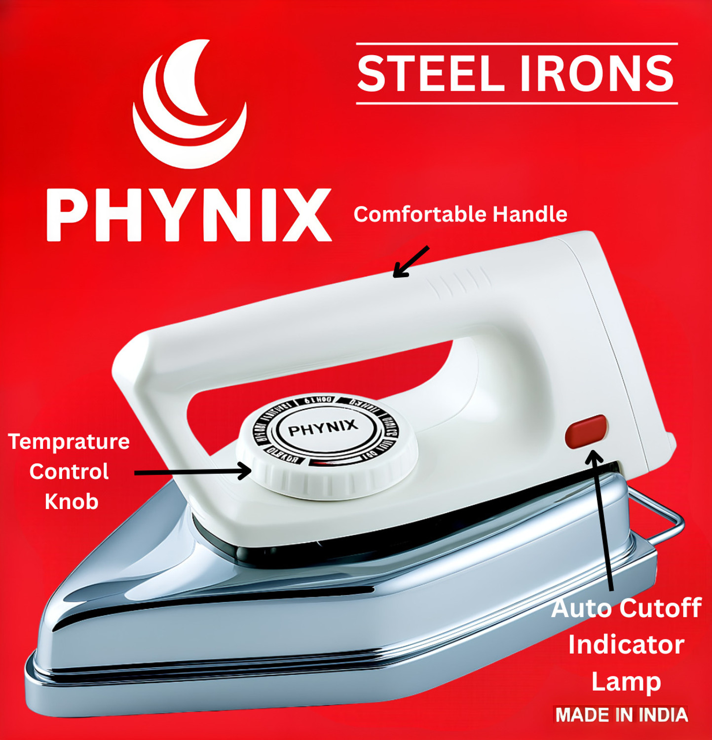 Image of Phynix 3 KG Heavy Weight Automatic Laundry Press Box Designed for Home & Tailors 1000 W Dry Iron