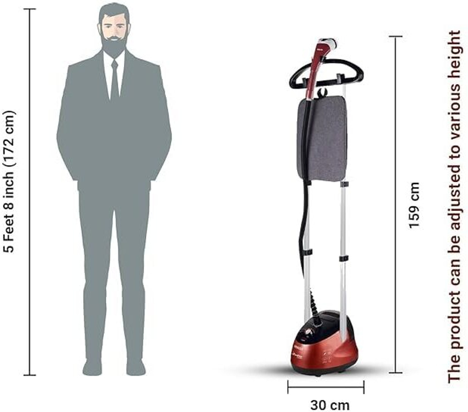 Image of Inalsa Swiftix 2000, 2000W, Standing Garment Steamer 2000 W Garment Steamer