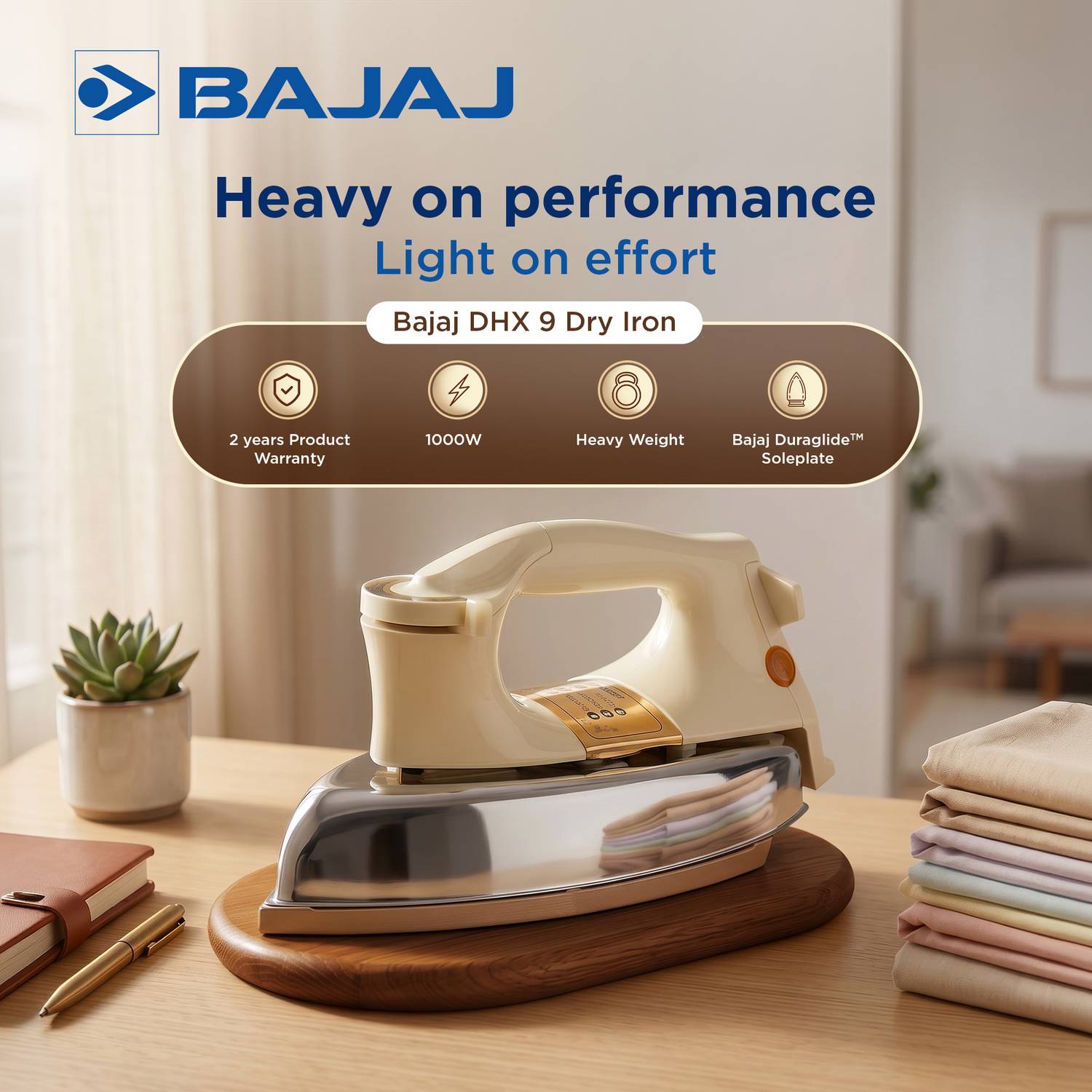 Bajaj Majesty DHX9 1000W Dry Iron - Image 2