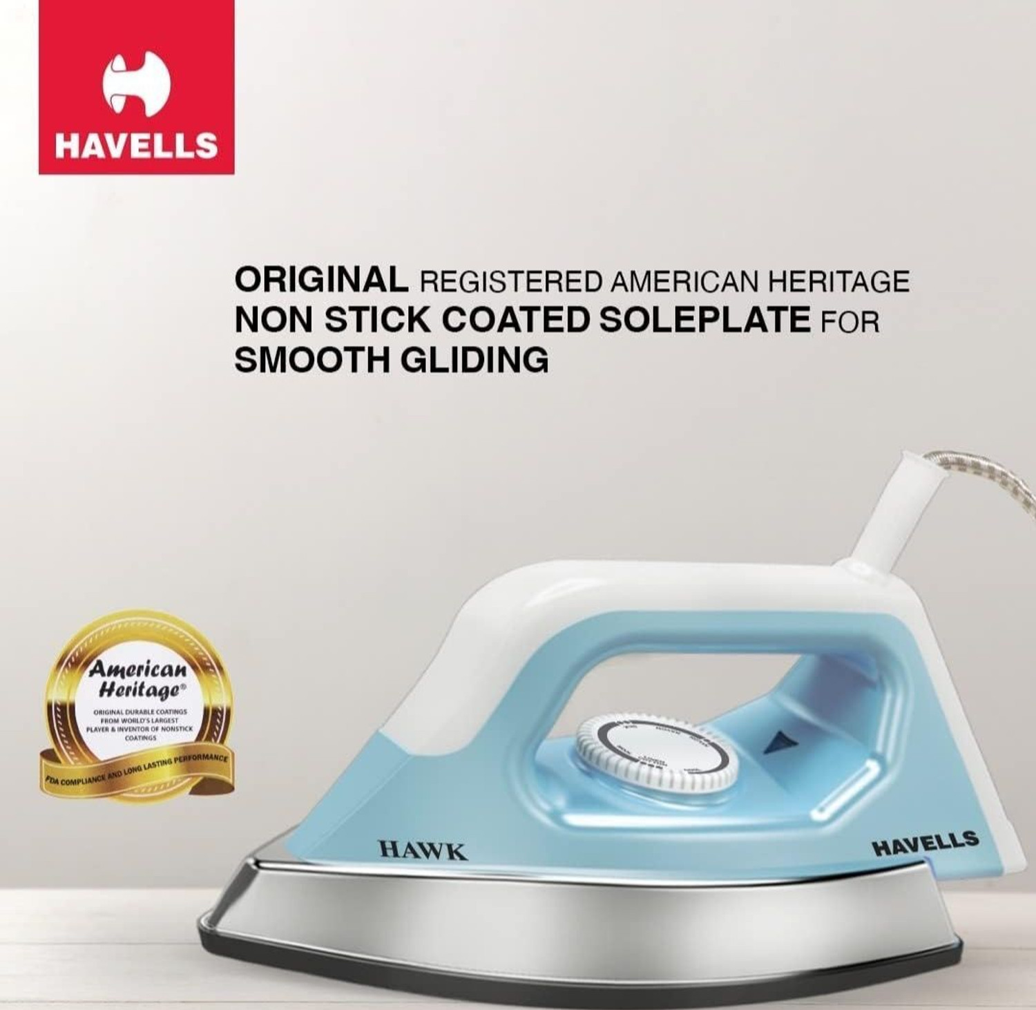 Image of HAVELLS Hawk 1100 W Dry Iron