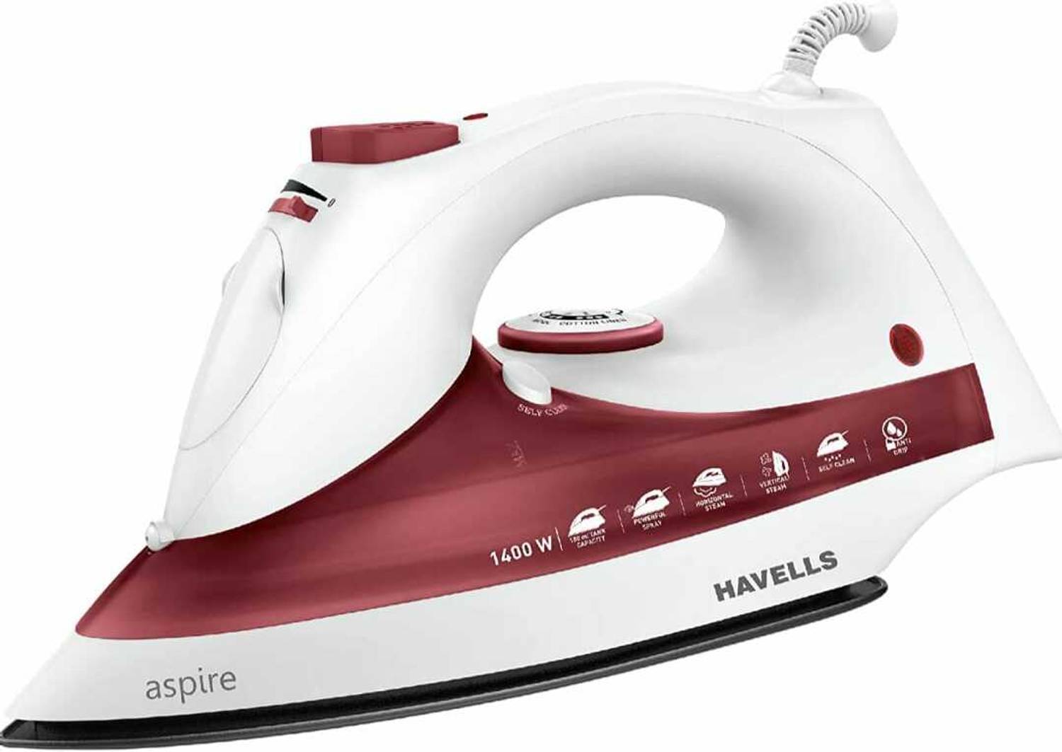 HAVELLS GHGSIAKR140 1400 W Steam Iron (Red)