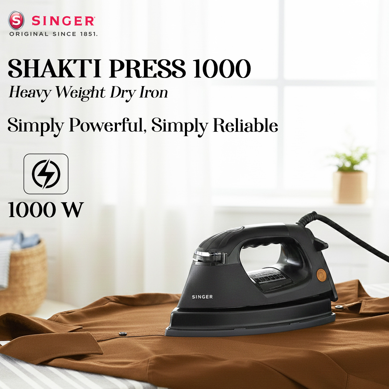 Image of SINGER Shakti Press Heavy Weight 1.6 Kg 1000 W Dry Iron