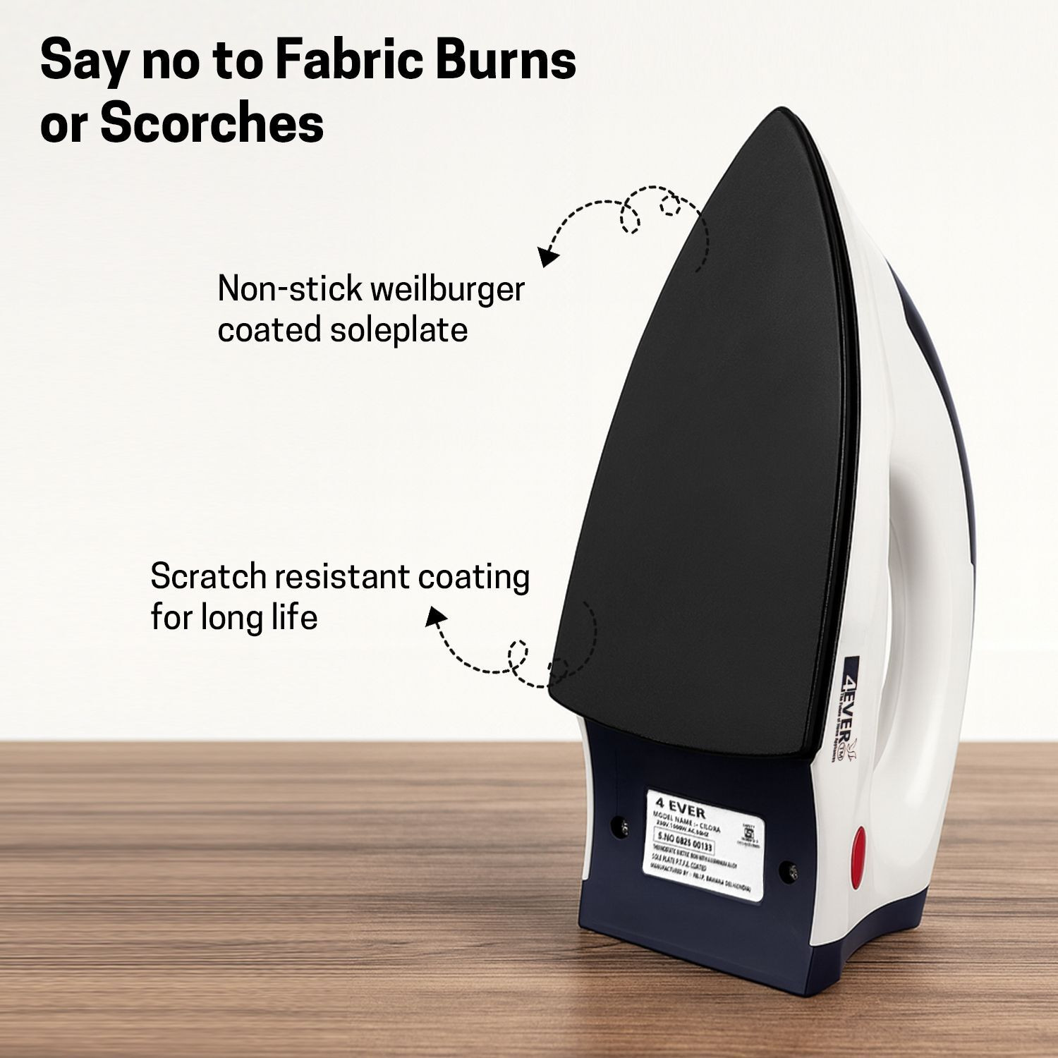 Image of 4Ever Light Weight Shock Proof 1000 W Dry Iron