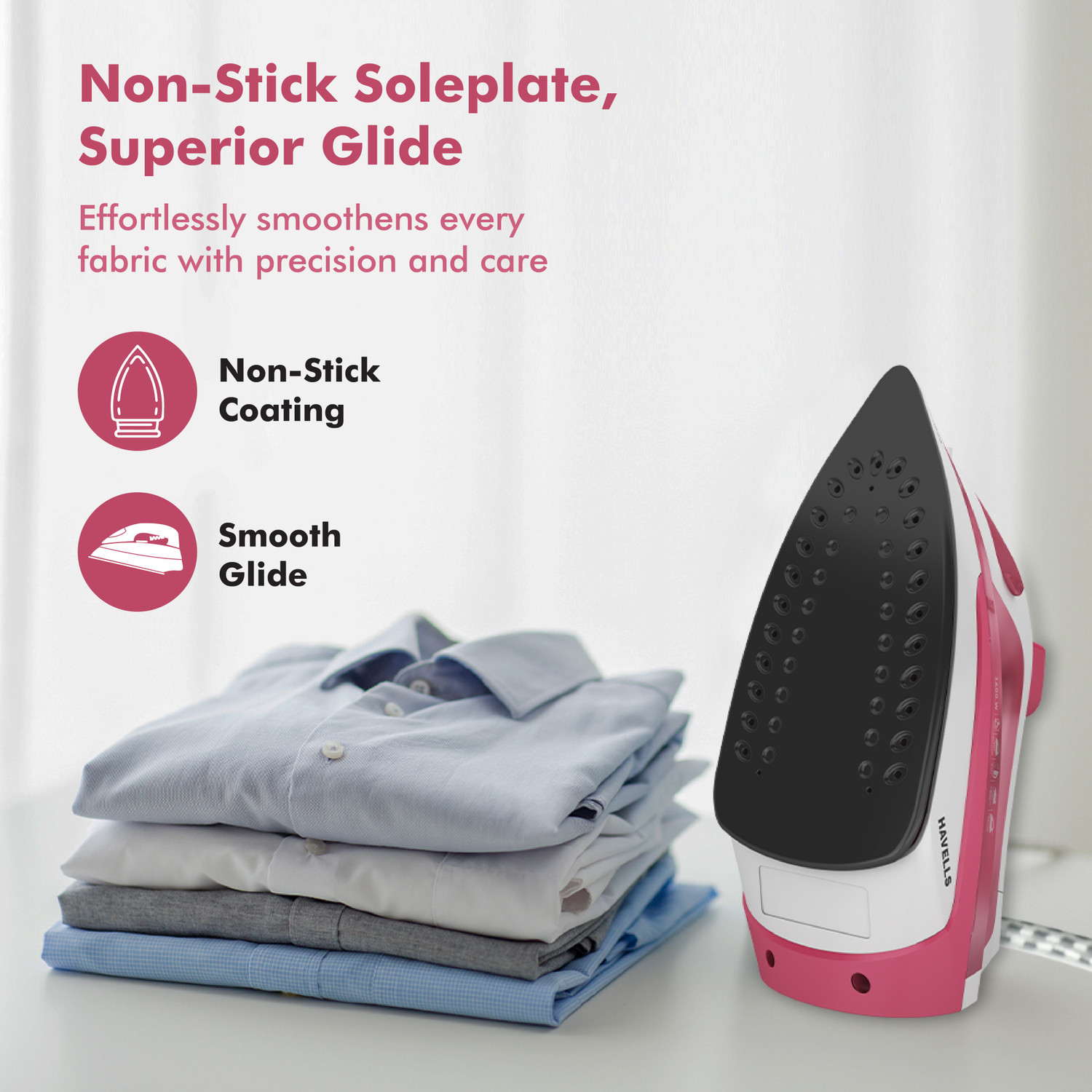 Image of HAVELLS by Havells Tru-Steam Steam Iron with Self Cleaning Function|Vertical & Horizontal Ironing 1600 W Steam Iron