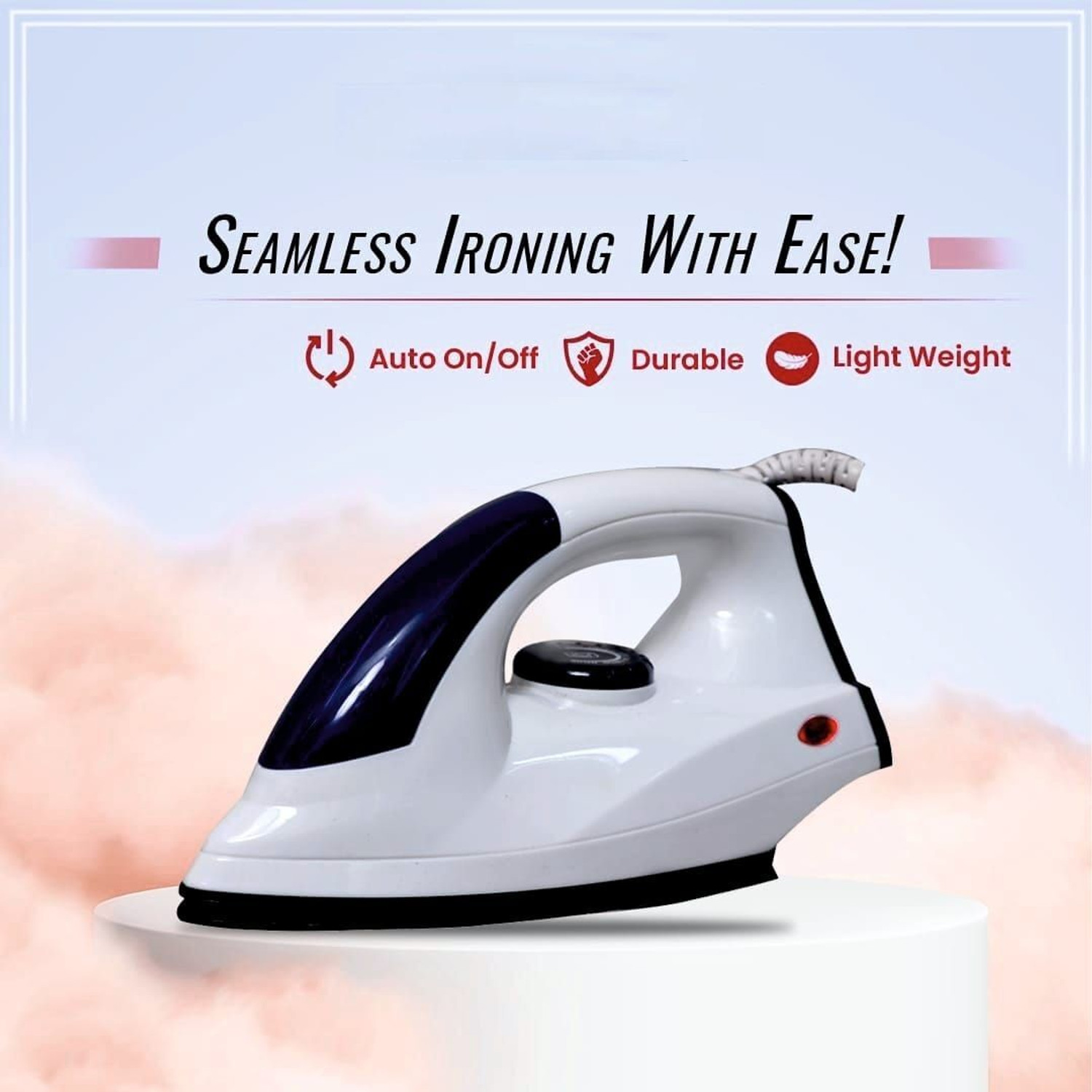 Image of Webilla Duster Dry Iron Non-Stick Light Weight Iron 1000 W Dry Iron