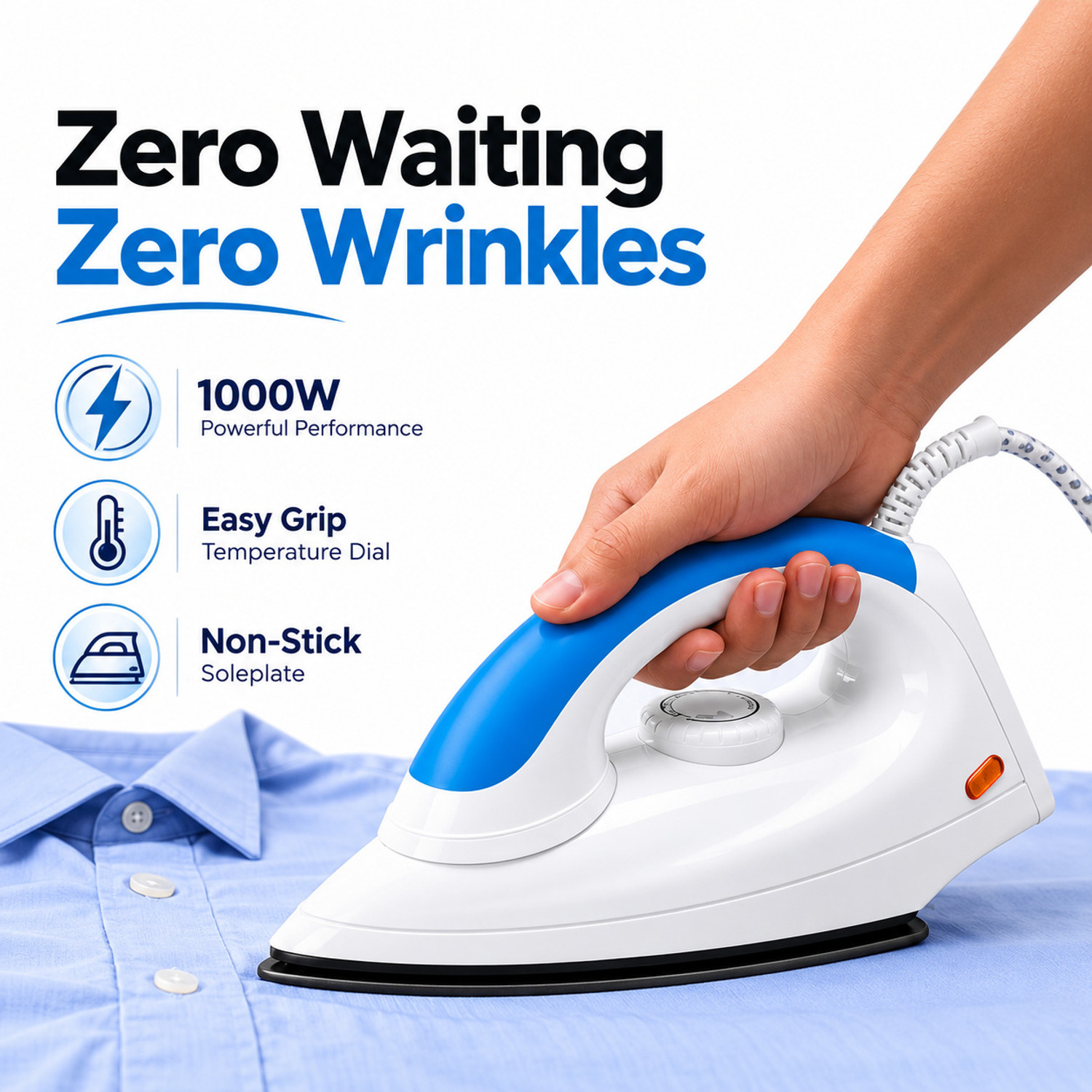 Image of Nova Plus Iron with Temperature Control & Indicator Light 1100 W Dry Iron