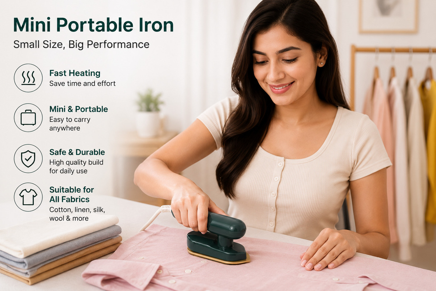 Image of VSS Mini Electric Dry Iron for Clothes 30 W Steam Iron