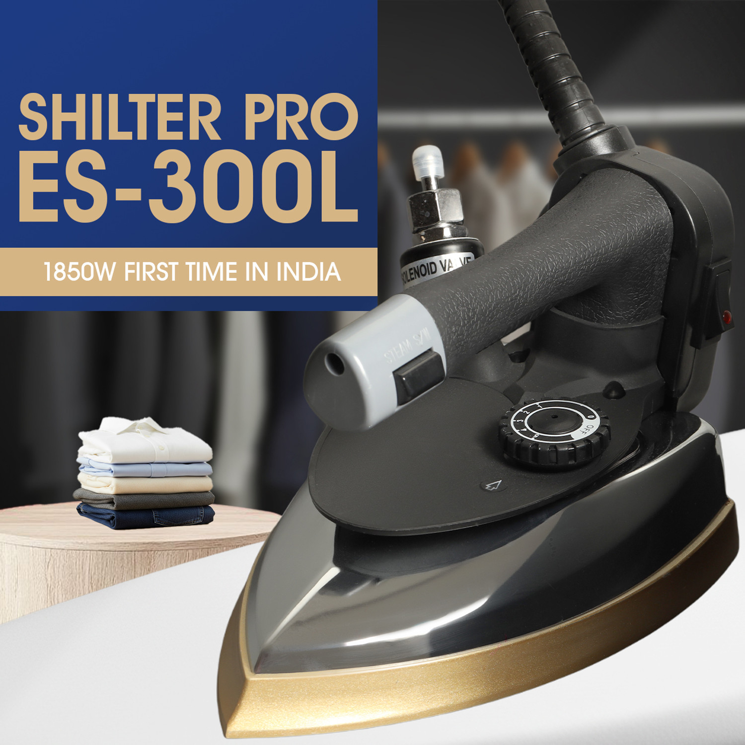 Image of shilter Pro Premium ES300L Professional Heavy Duty Electric Steam Iron 1850 W Steam Iron