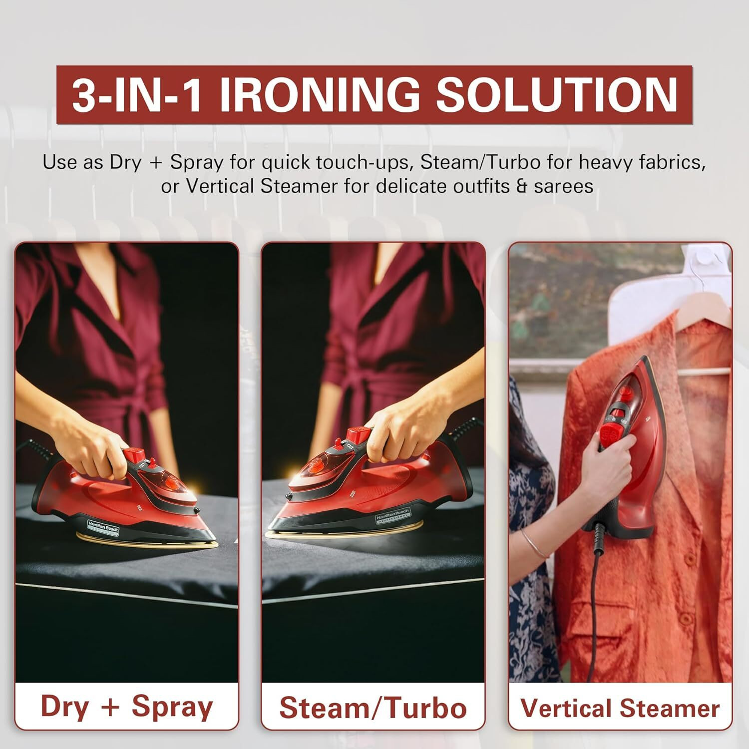 Image of Hamilton Beach by Hamilton Beach 19970SI-IN 1600 W Steam Iron