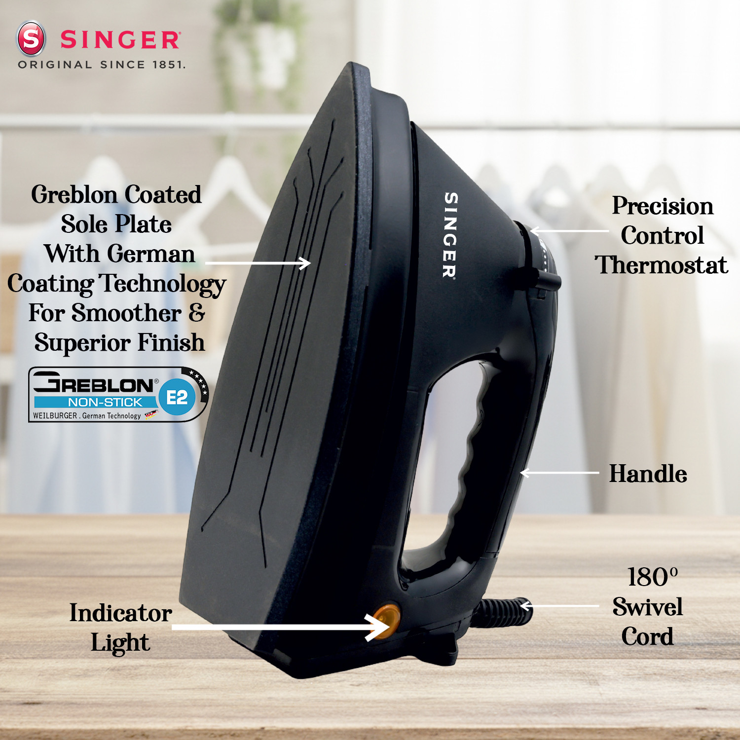 Image of SINGER Shakti Press Heavy Weight 1.6 Kg 1000 W Dry Iron