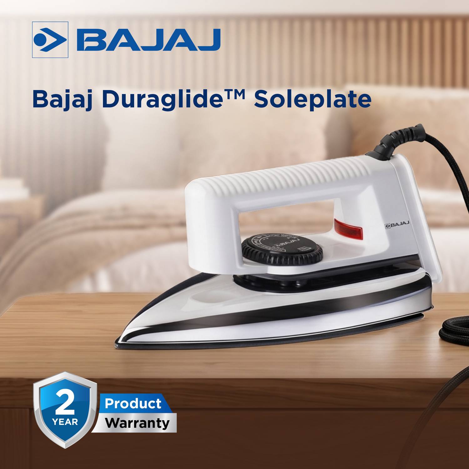 BAJAJ Popular 1000W Dry Iron White - Image 3