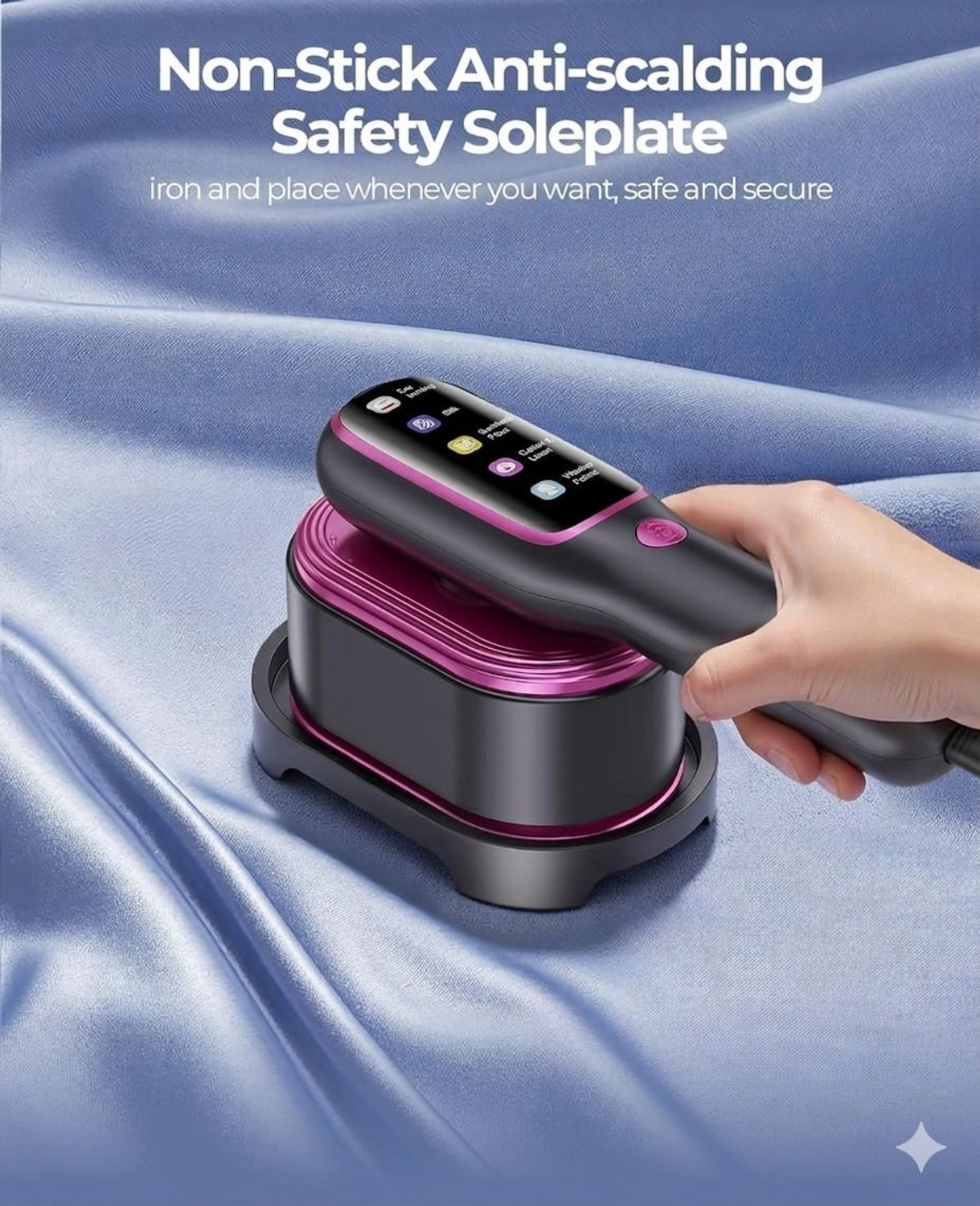 Image of mefine by kikvi Steamer Iron Portable 2-in-1 Handheld Iron Kills 99.9%* Bacteria 1200 W Garment Steamer
