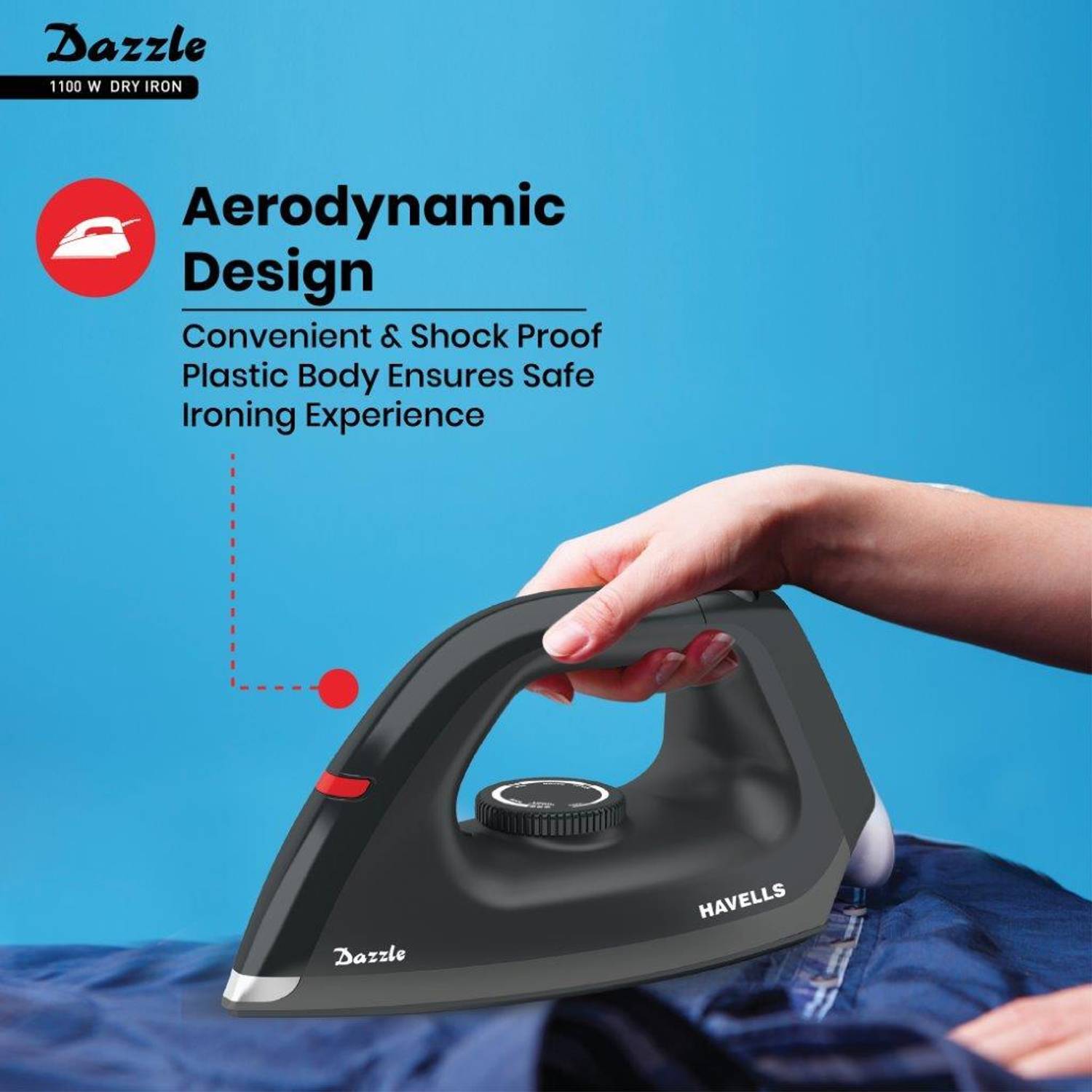 HAVELLS Dazzle 1100W Dry Iron - Image 5