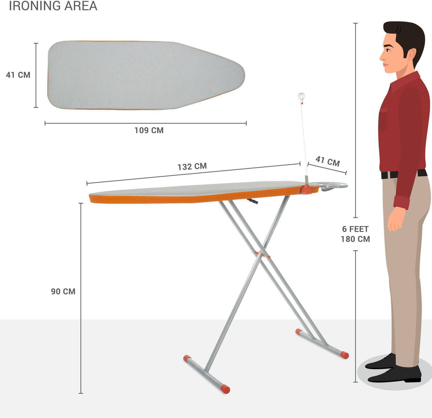Image of Bathla by Bathla X-Pres Ace Prime - Foldable Ironing Board for Home (Silver & Grey) - Ironing Board