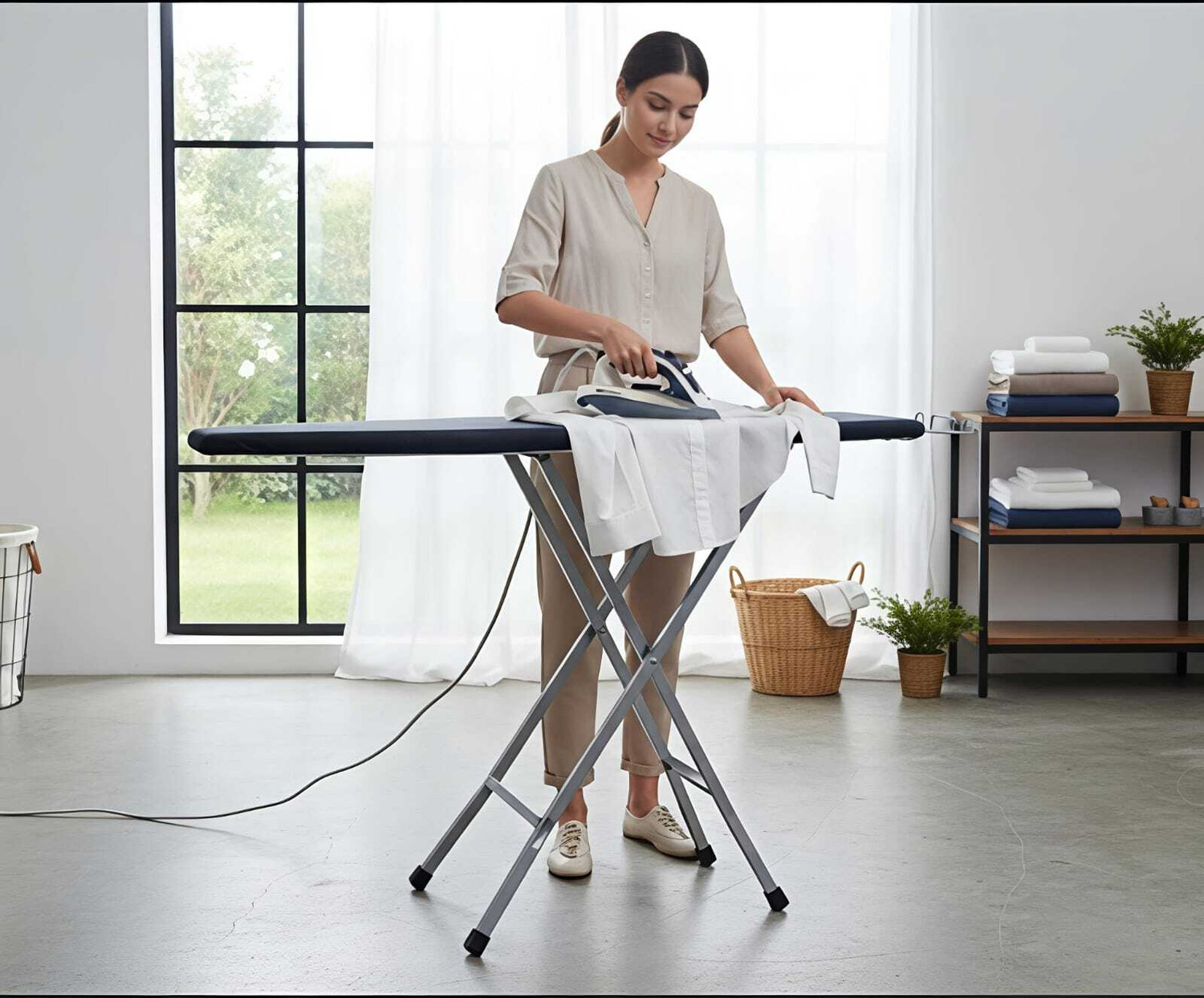 Image of blessy by Blessy Premium Ironing Board /Table with Iron Holder, Foldable & Adjustable| Ironing Board