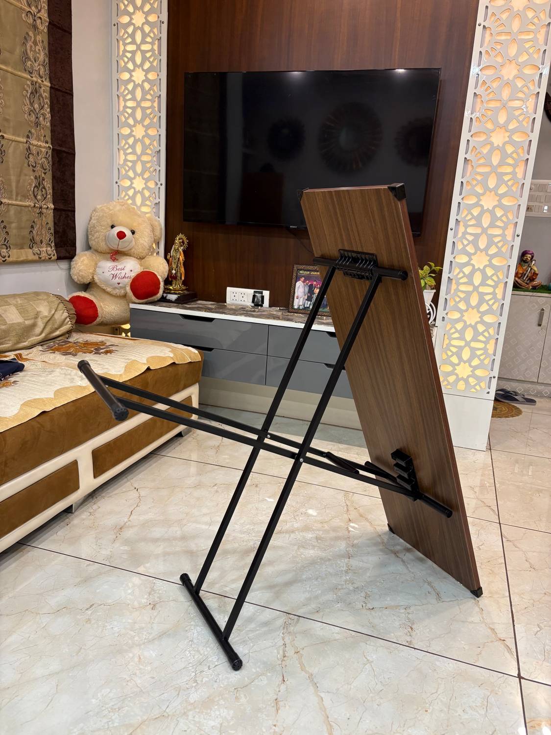 Jaimini by KSI Wood Brown Iron Table | Foldable Wooden Ironing
