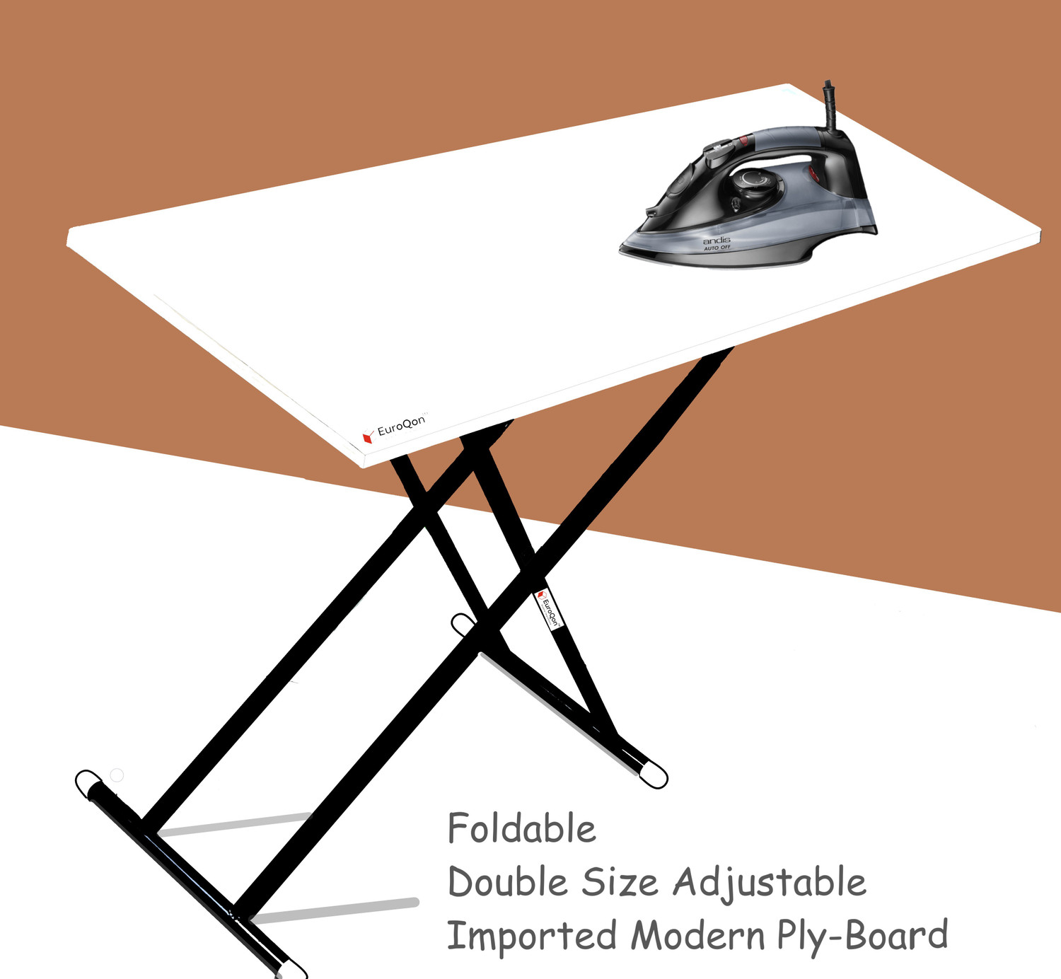 Image of EuroQon Smart Foldable with 2 Height Adjustment Options Ironing Board