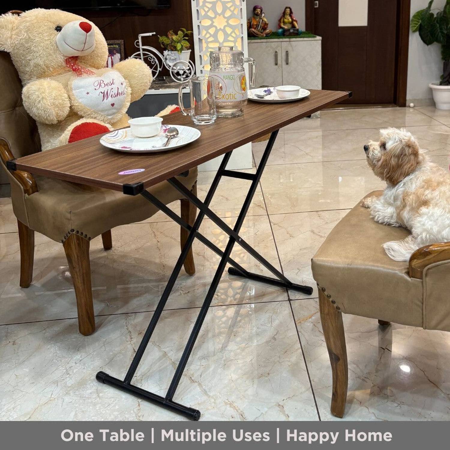 Jaimini Foldable Iron Table | Height Adjustable | Multi Purpose