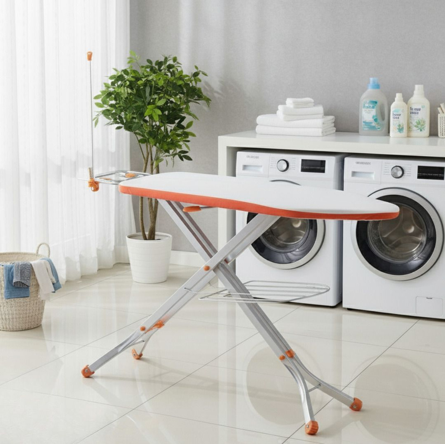 Image of Jaimini by Jaimini DELUXE Iron Table Foldable Ironing Board with Cotton Cover | Strong Iron Frame Ironing Board