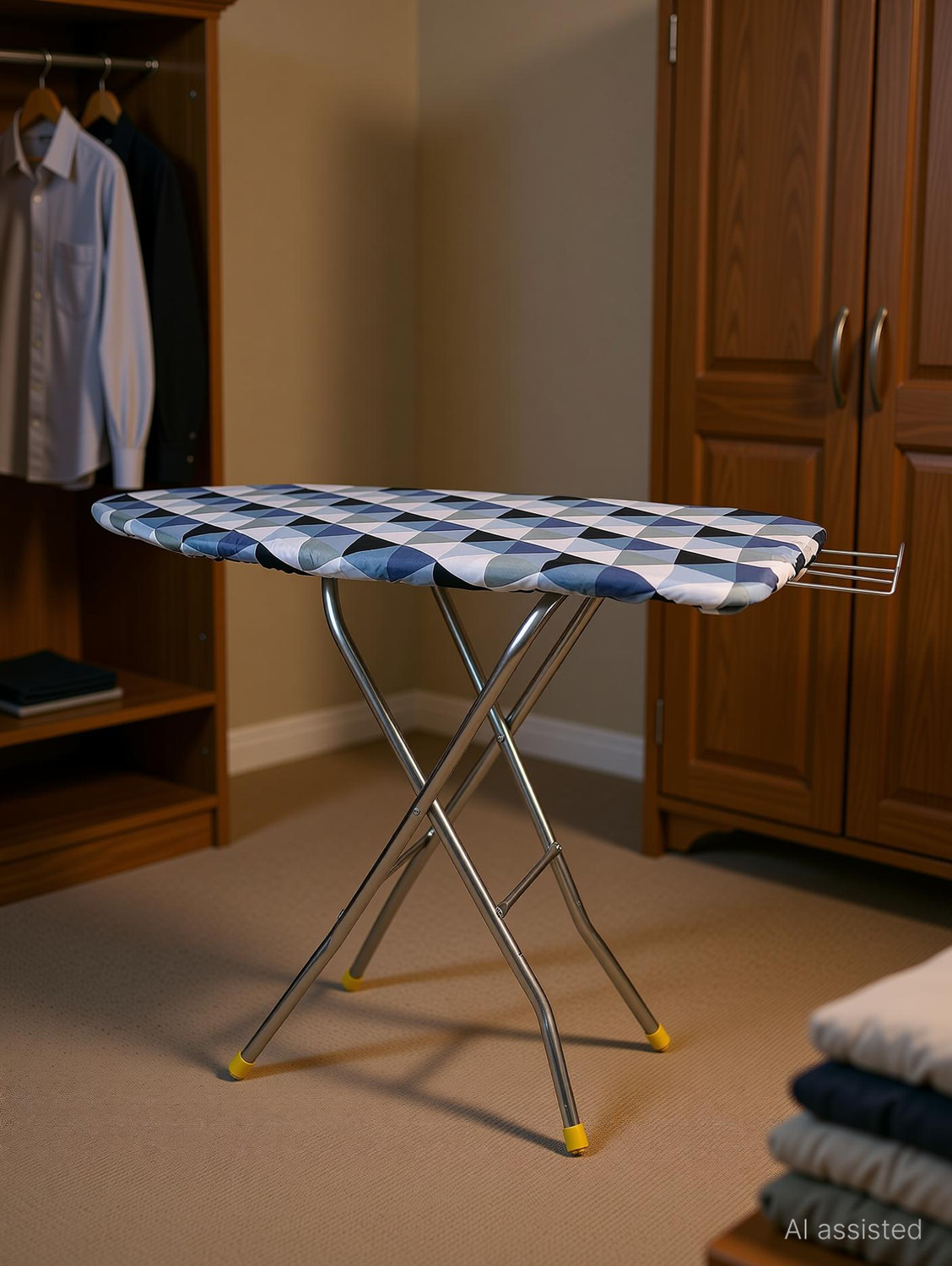 Image of SWINGISH by NA Wooden Self Standing With Folding Feature (Color May Vary, Multi-Color) Ironing Board