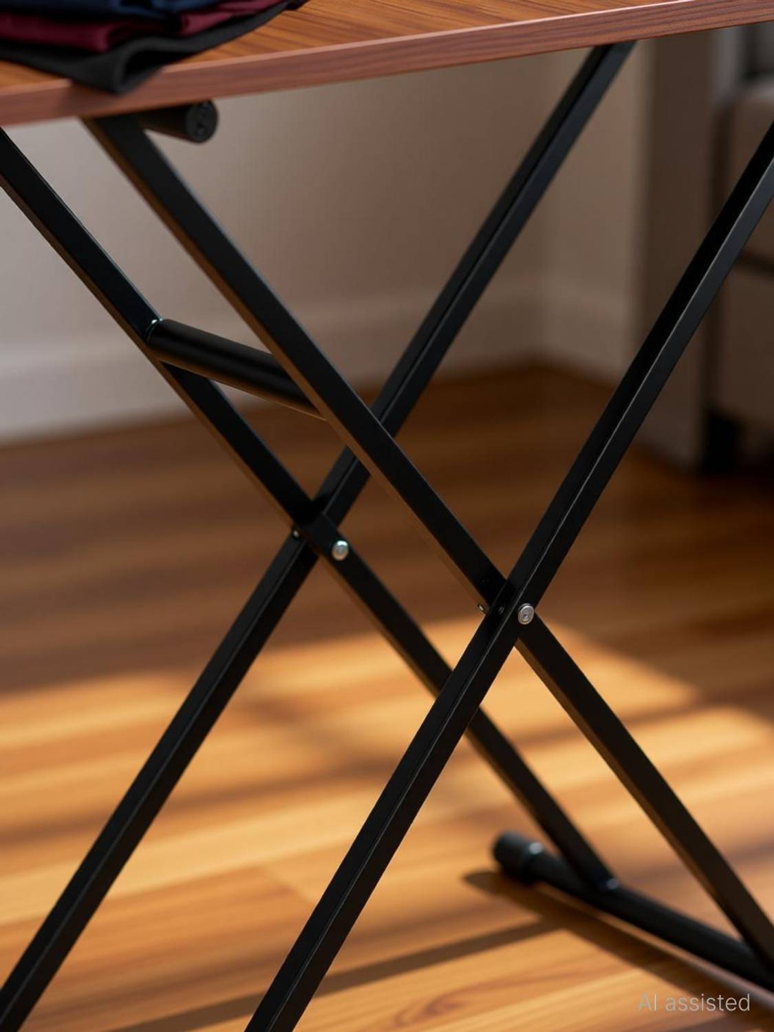 Jaimini Wood Brown Iron Table | Foldable Wooden Ironing Table for