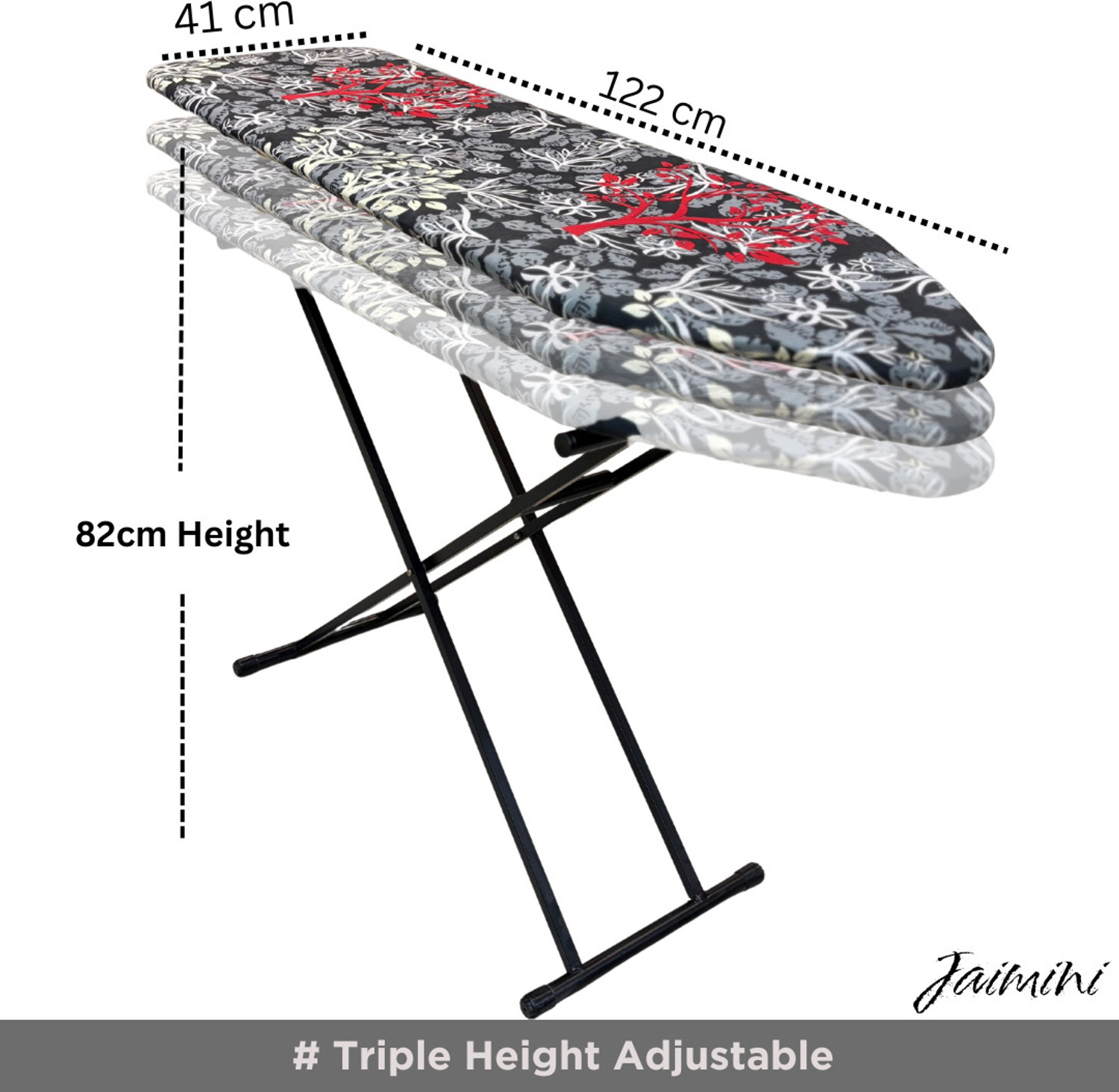 Image of Jaimini by Jaimini Prime wooden Iron Table for Ironing Clothes | Press Stand Adjustable & Foldable Ironing Board