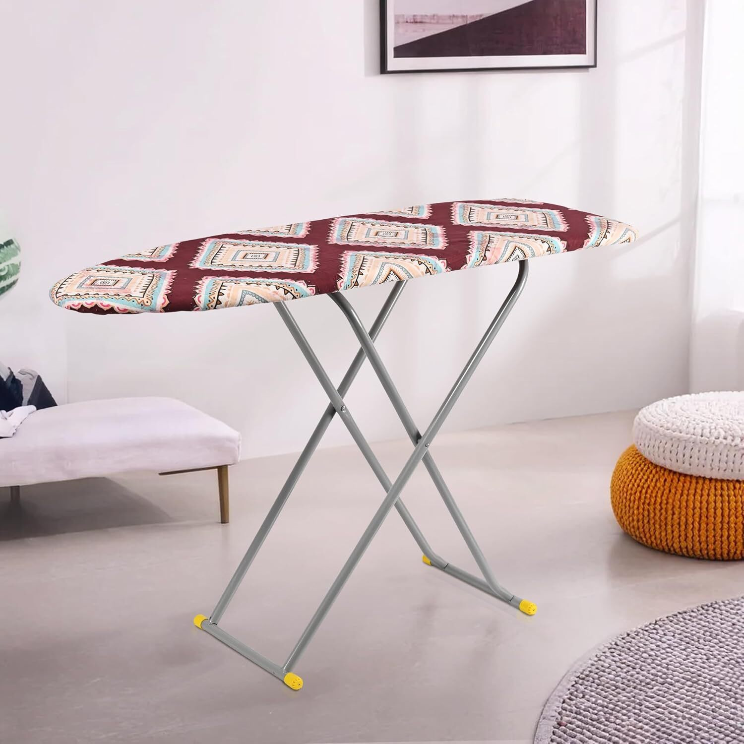 Image of Maanit Wooden Self Standing With Foldable Height Adjustable Heavy duty Color And Design Ironing Board
