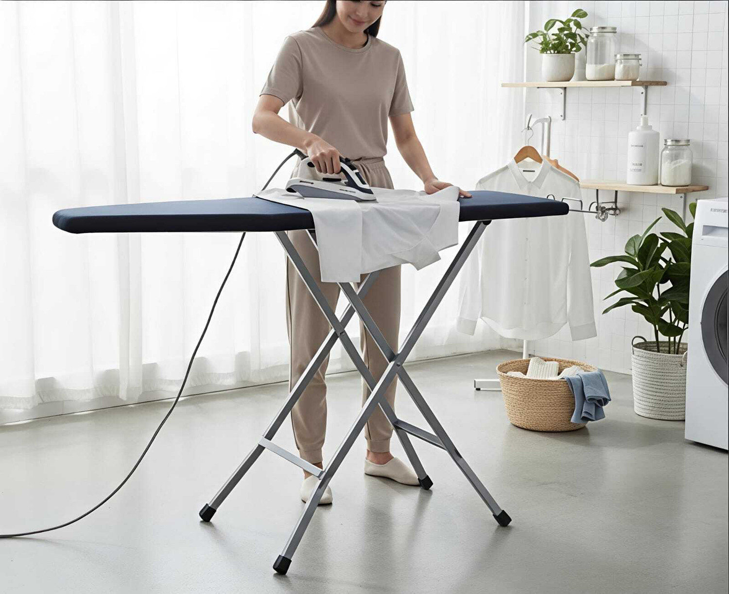 Image of blessy by Blessy Premium Ironing Board /Table with Iron Holder, Foldable & Adjustable| Ironing Board