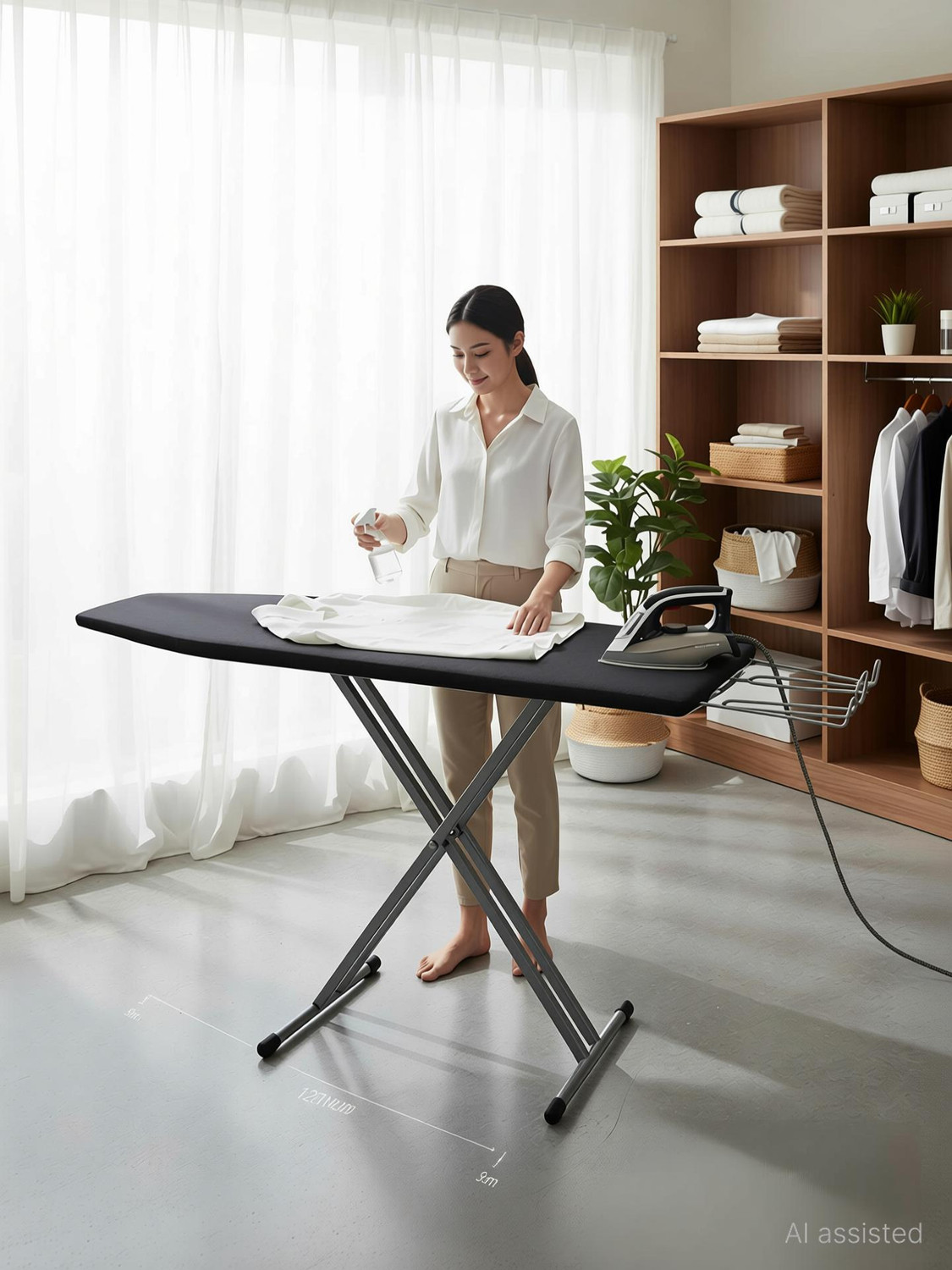 Image of SDSTANDLONE by SDSTANDLONE High Quality Ironing Board /Table with Iron Holder, Foldable & Adjustable Ironing Board