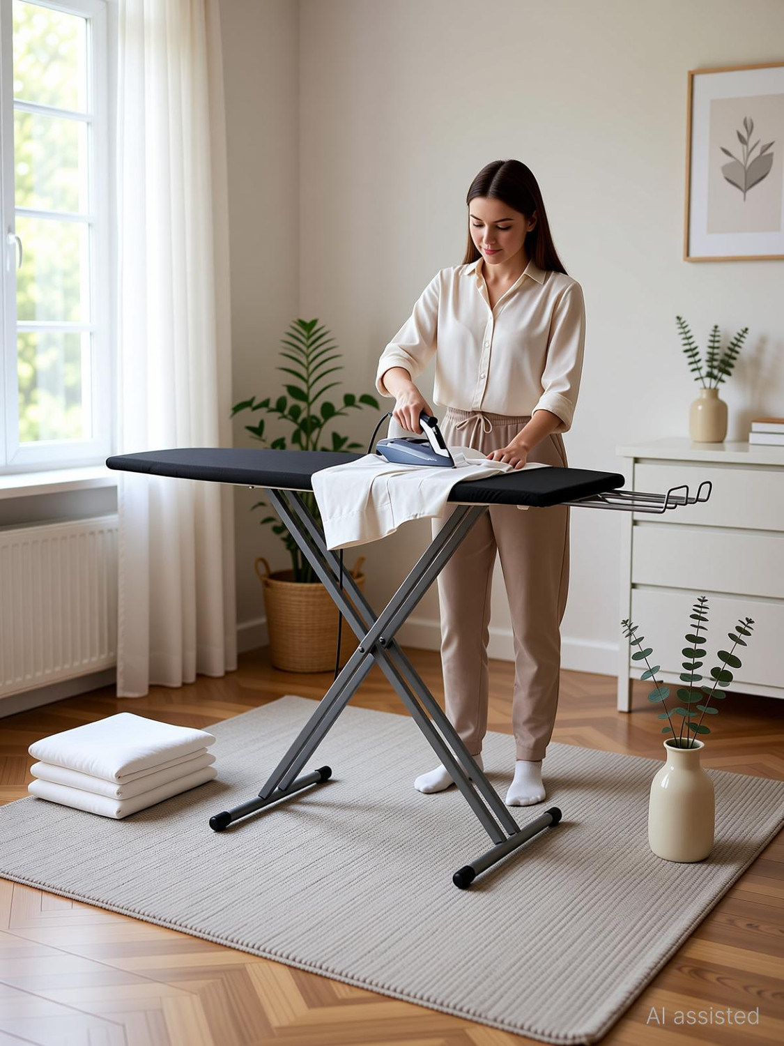Image of blessy by Bessy Premium Ironing Board /Table with Iron Holder, Foldable & Adjustable| Ironing Board
