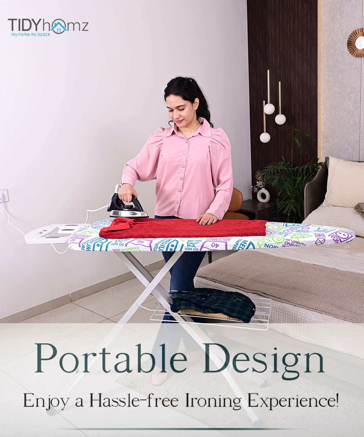Image of Tidy Homz Zaire Ironing Board- Indian Circle Design Ironing Board