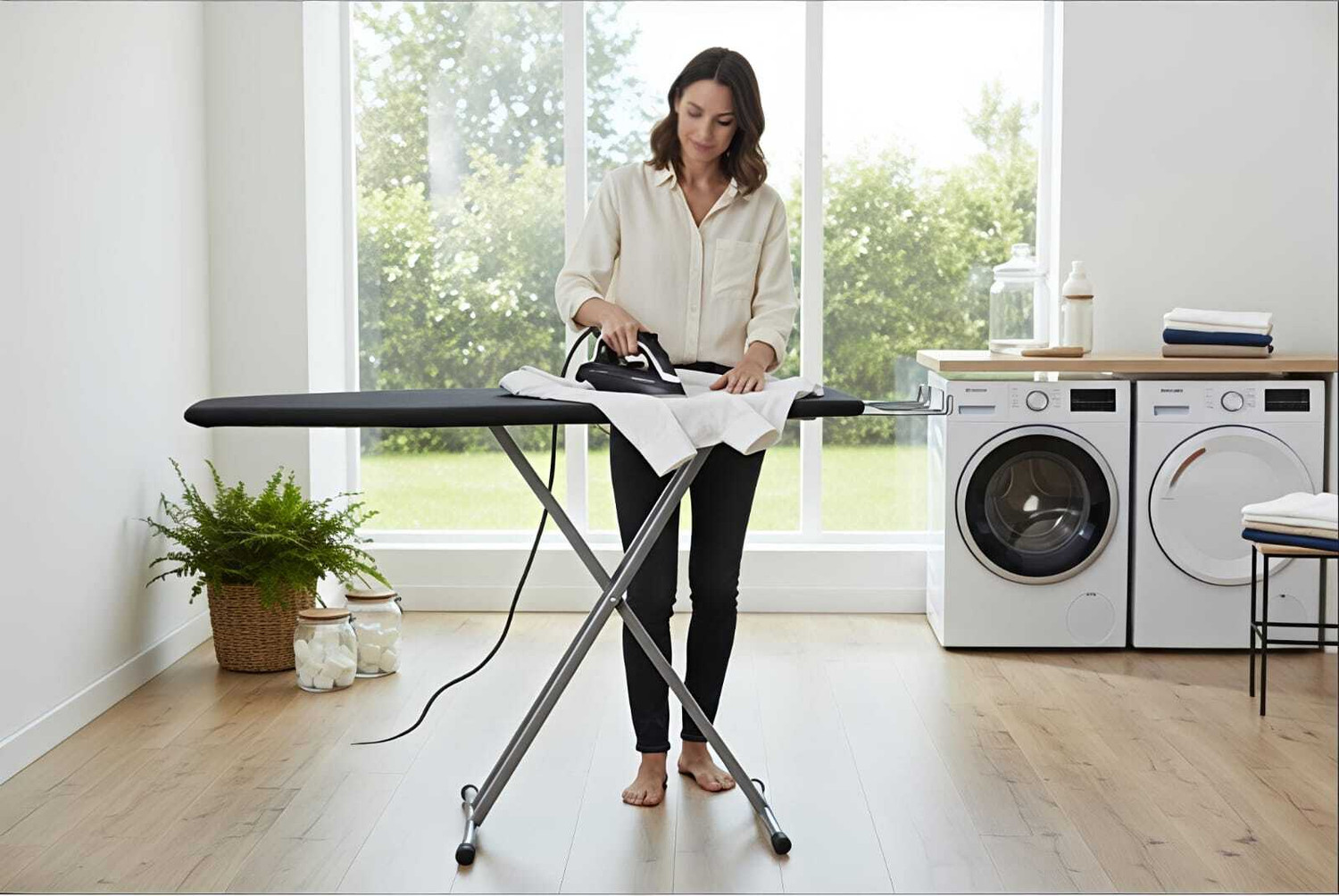 Image of SDSTANDLONE by SDSTANDLONE High Quality Ironing Board /Table with Iron Holder, Foldable & Adjustable Ironing Board