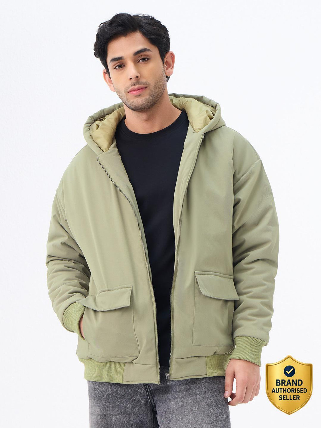 Image of The Souled Store Full Sleeve Solid Men Jacket